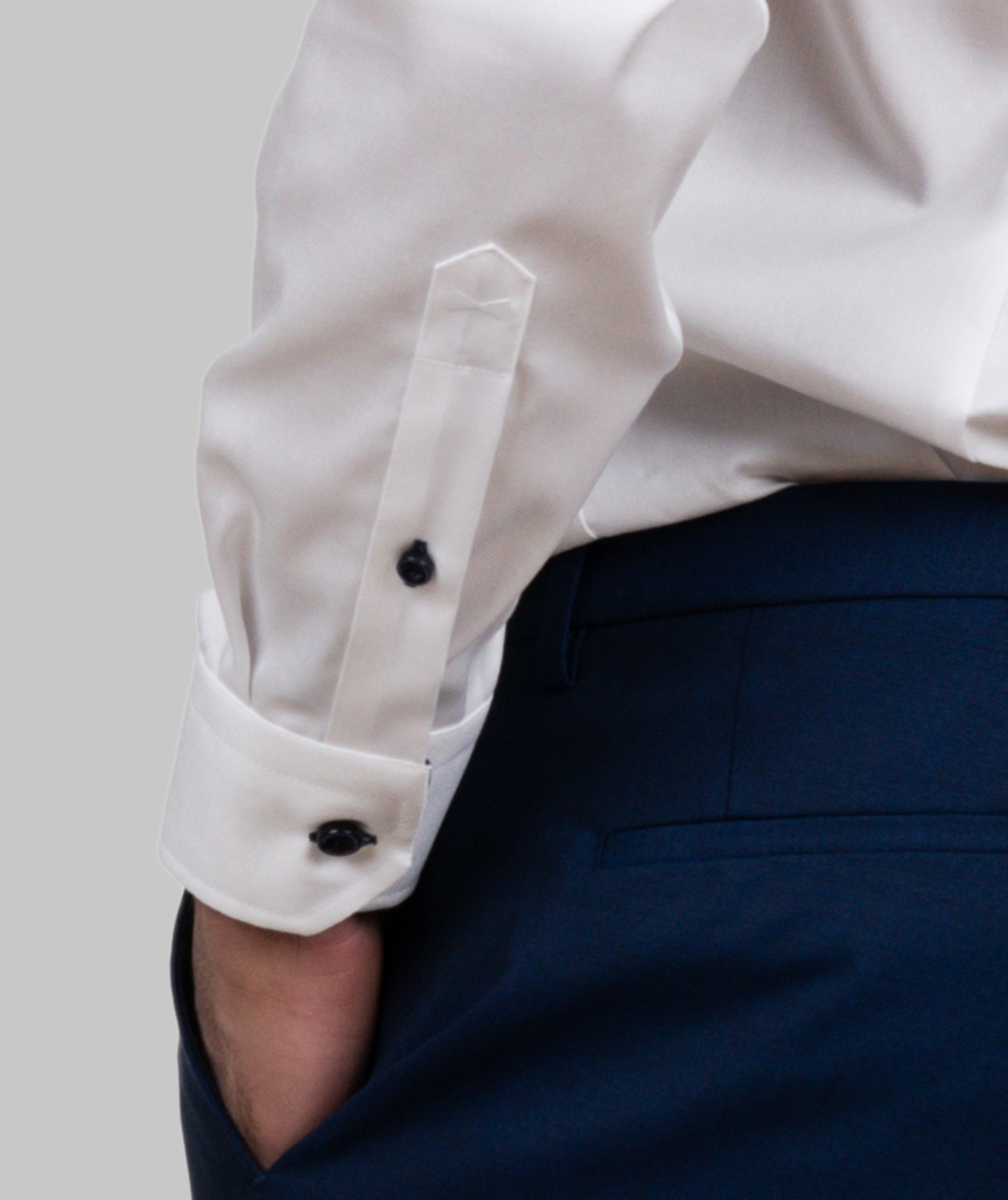 J. Harvest & Frost Twill Red Bow 20 slim fit skjorte, Hvid/navy, large image number 5