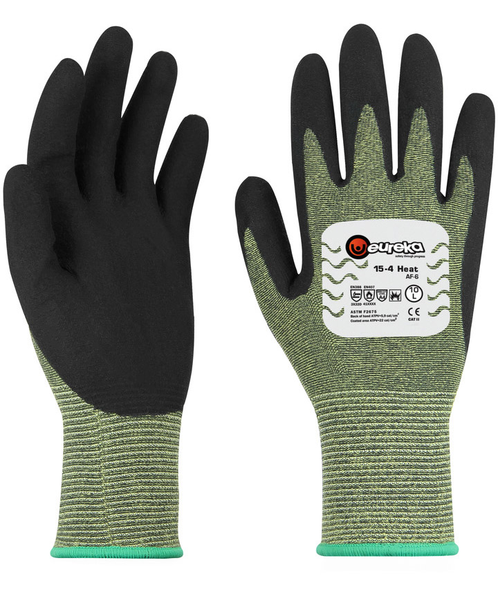 Eureka FR ARC 6 flame-retardant cut resistant gloves, Black/Green, large image number 0