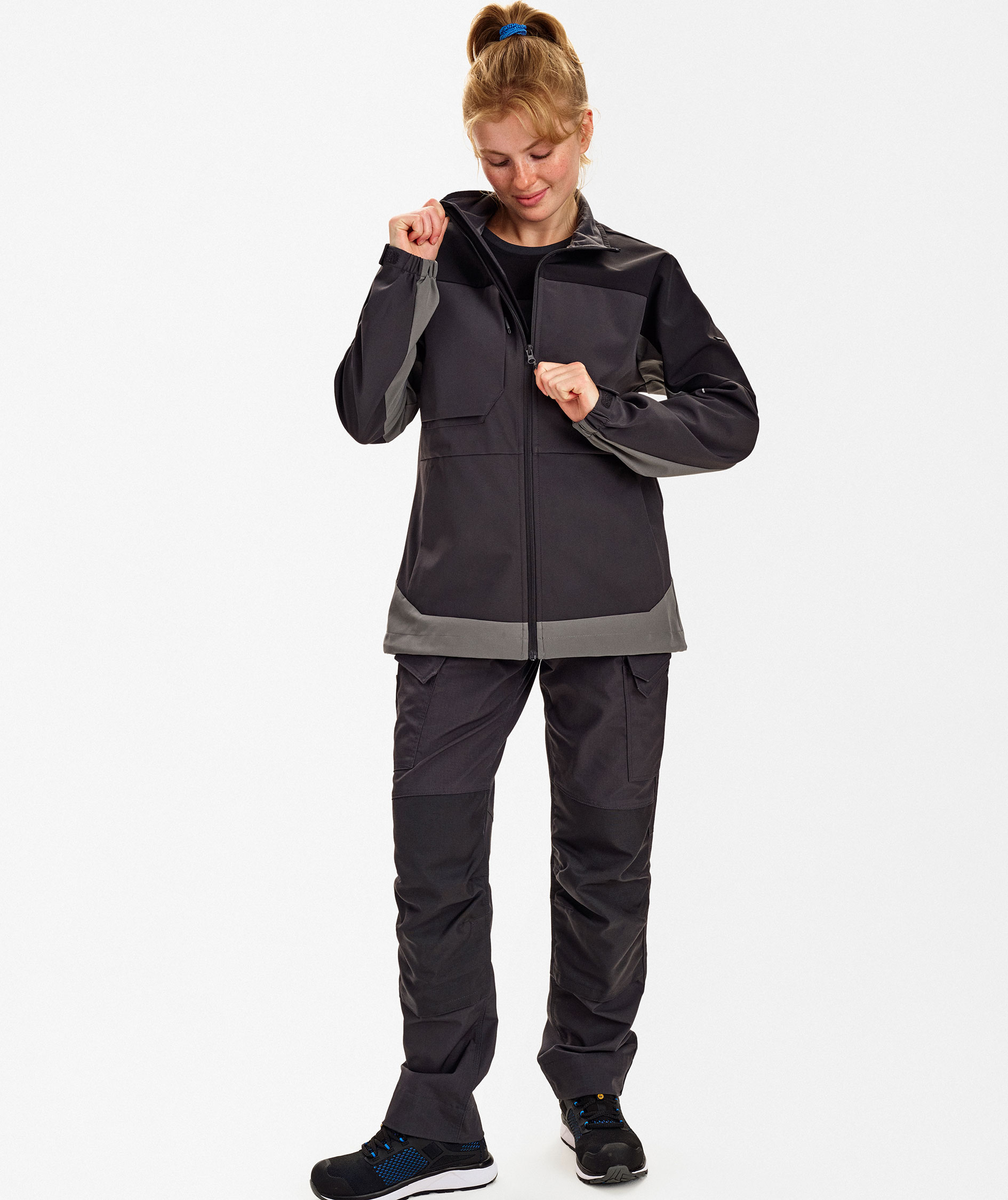 Engel Entire dame softshelljakke, Anthracite Grey/Black, large image number 2