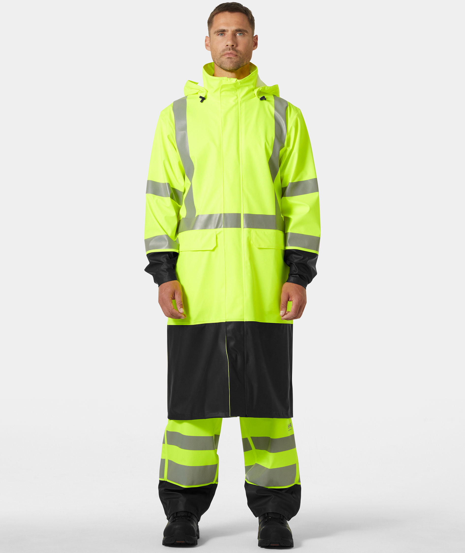 Helly Hansen Addvis regnfrakk, Hi-vis Gul/Ebony