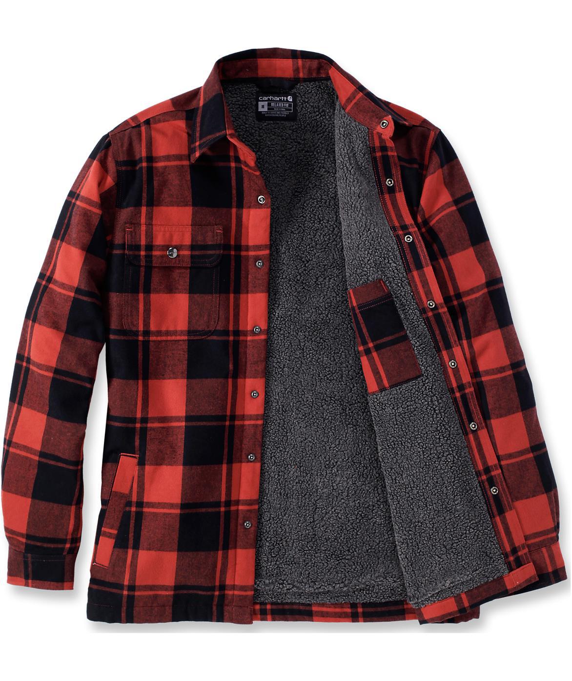 Carhartt foret flanell skjortejakke, Red Ochre