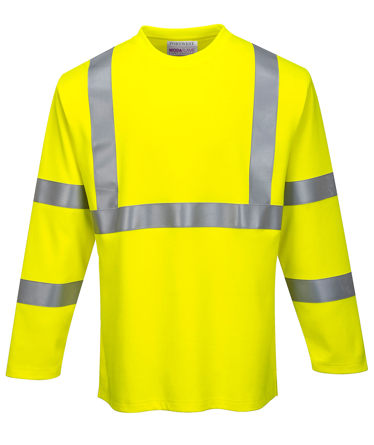 Portwest FR lang&auml;rmliges T-Shirt, Hi-Vis Gelb