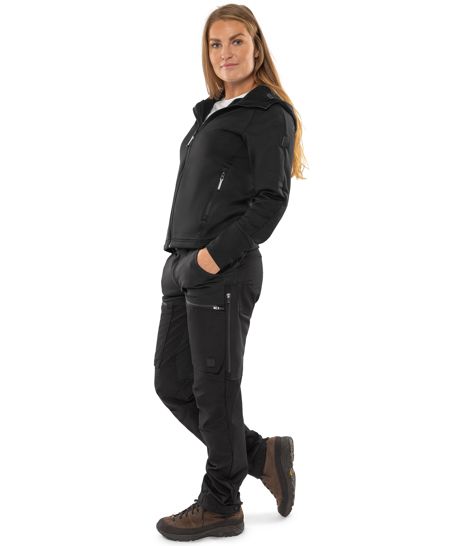 Fristads Cobalt Polartec&reg; hoodie med dragkedja dam, Svart, large image number 6