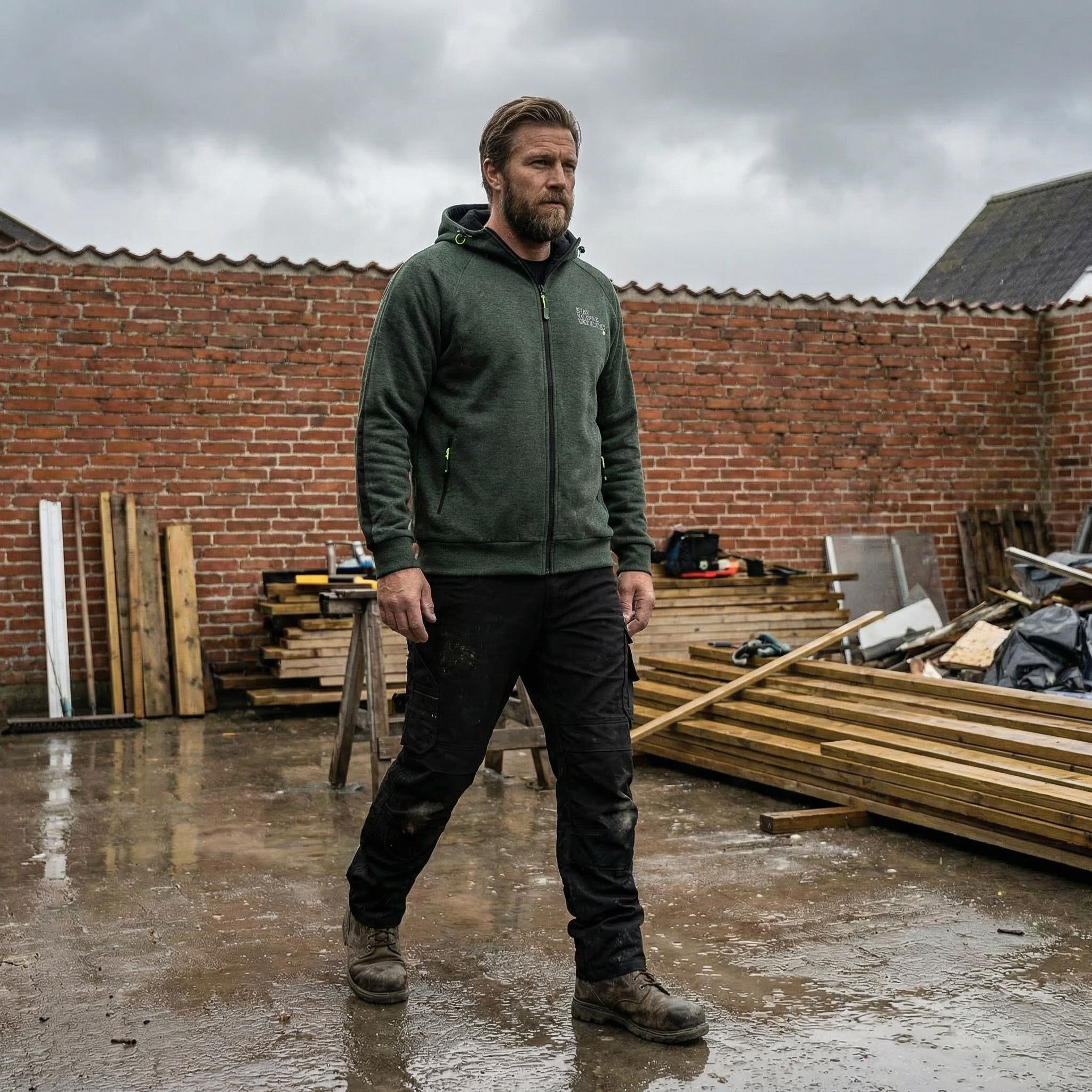 Terrax fodrad cardigan, M&ouml;rkgr&ouml;n