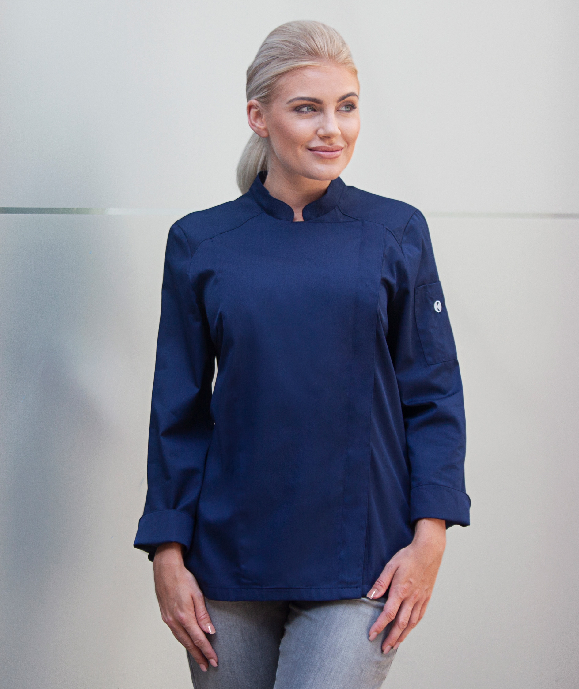 Karlowsky Naomi women's chefs jacket, Navy, large image number 1