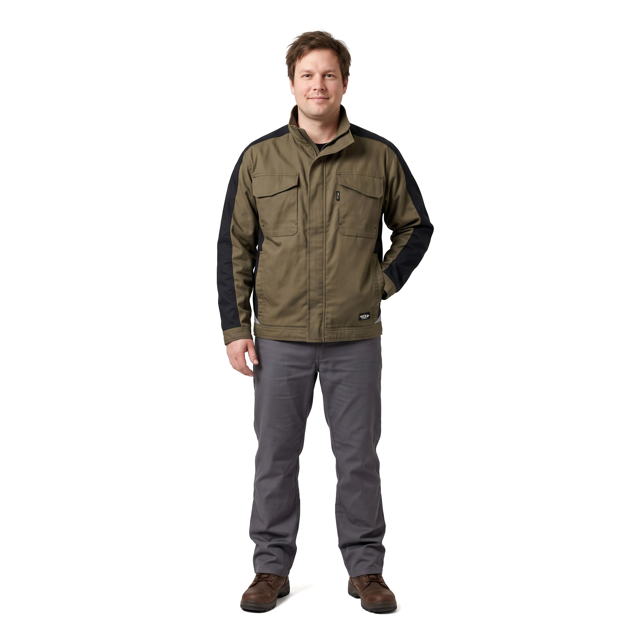 J.A.K. work jacket 1602, Army/Black, large image number 2