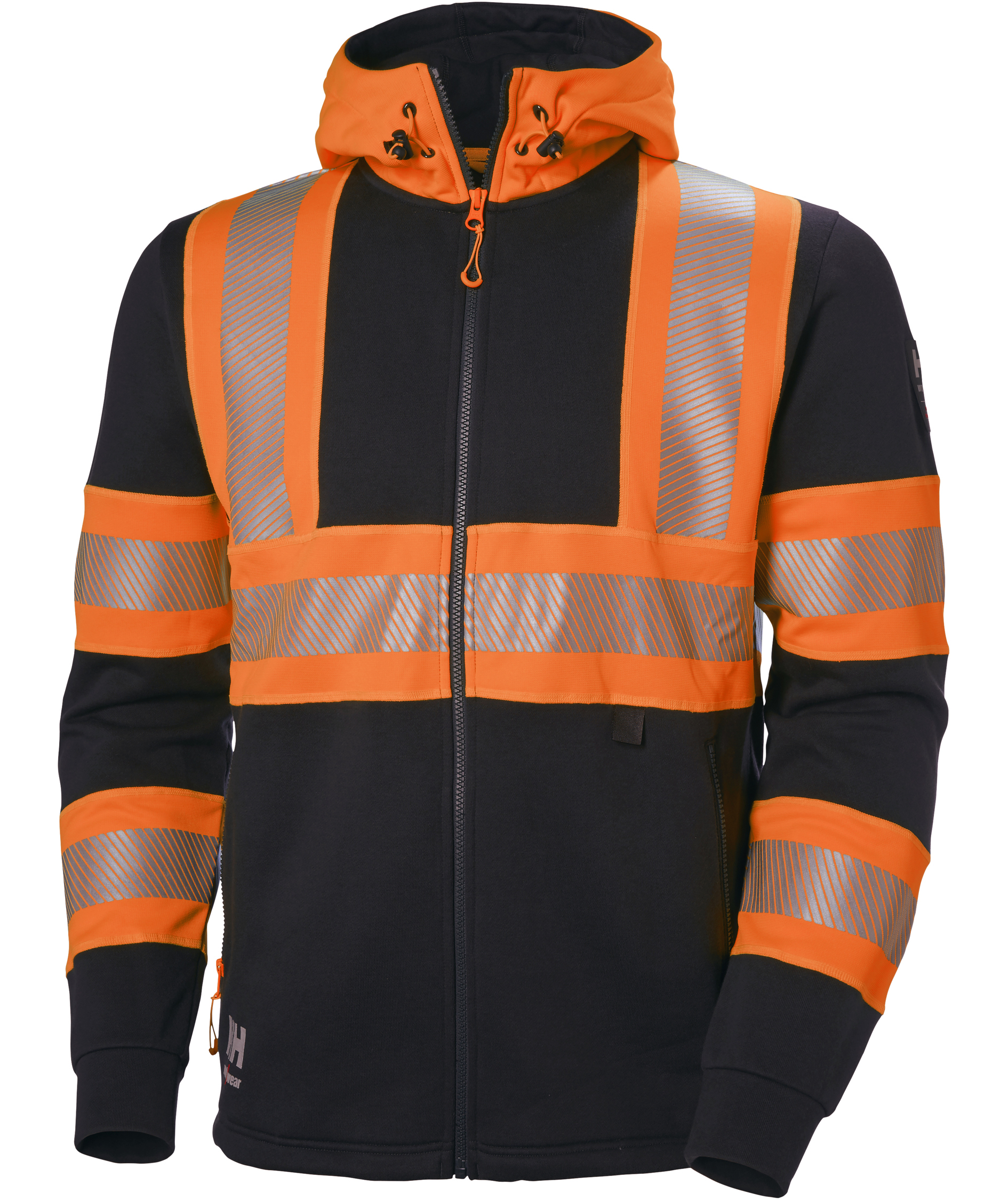 Helly Hansen ICU hoodie med dragkedja, Varsel Orange/Ebony, Varsel Orange/Ebony, swatch