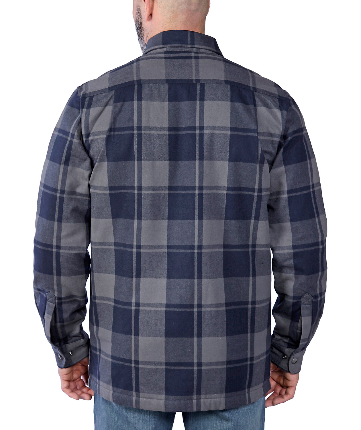 Carhartt fodrad flanellskjorta jacka, Navy, large image number 4
