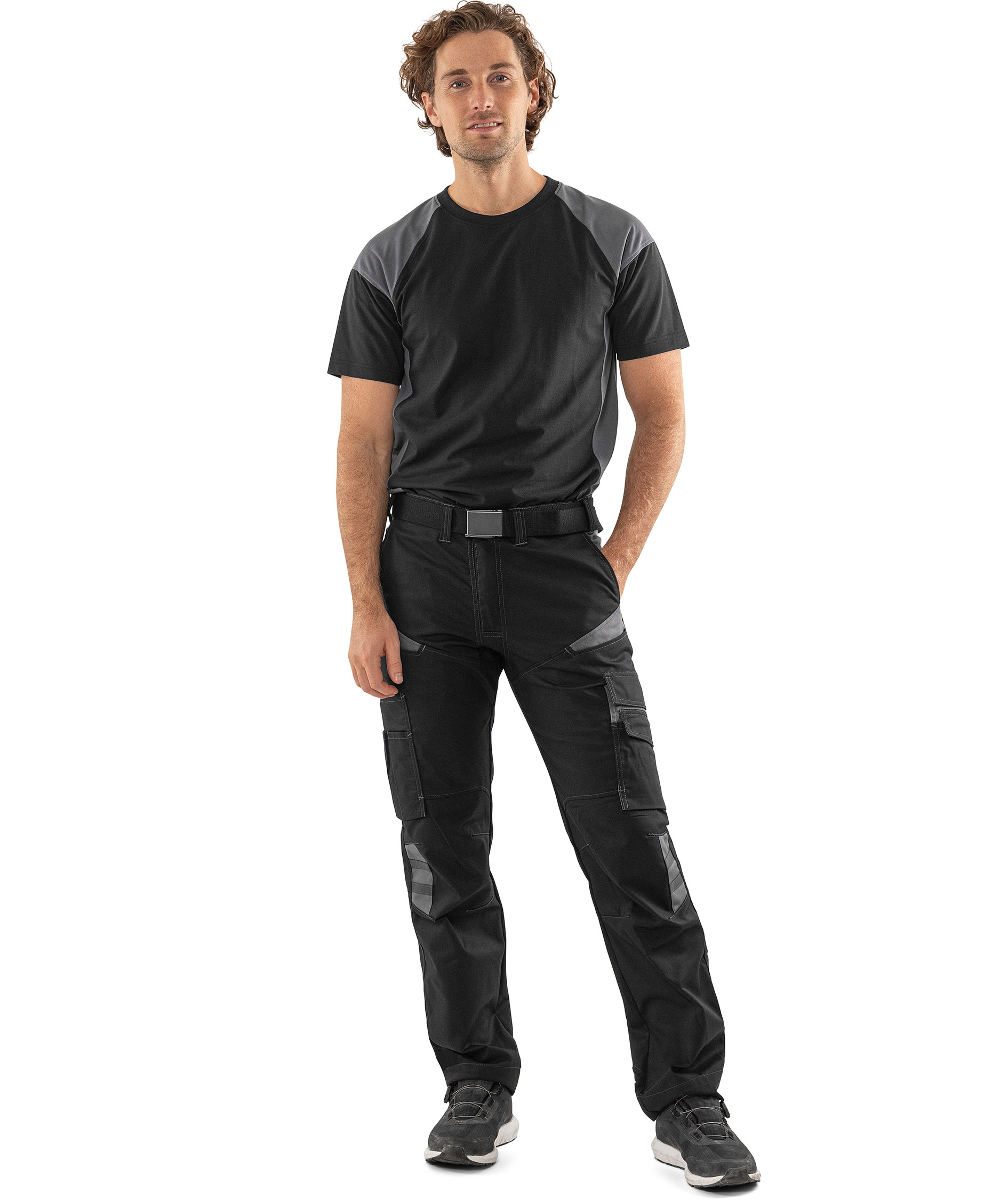 Fristads Heavy T-shirt 7046 GTM, Black/Grey