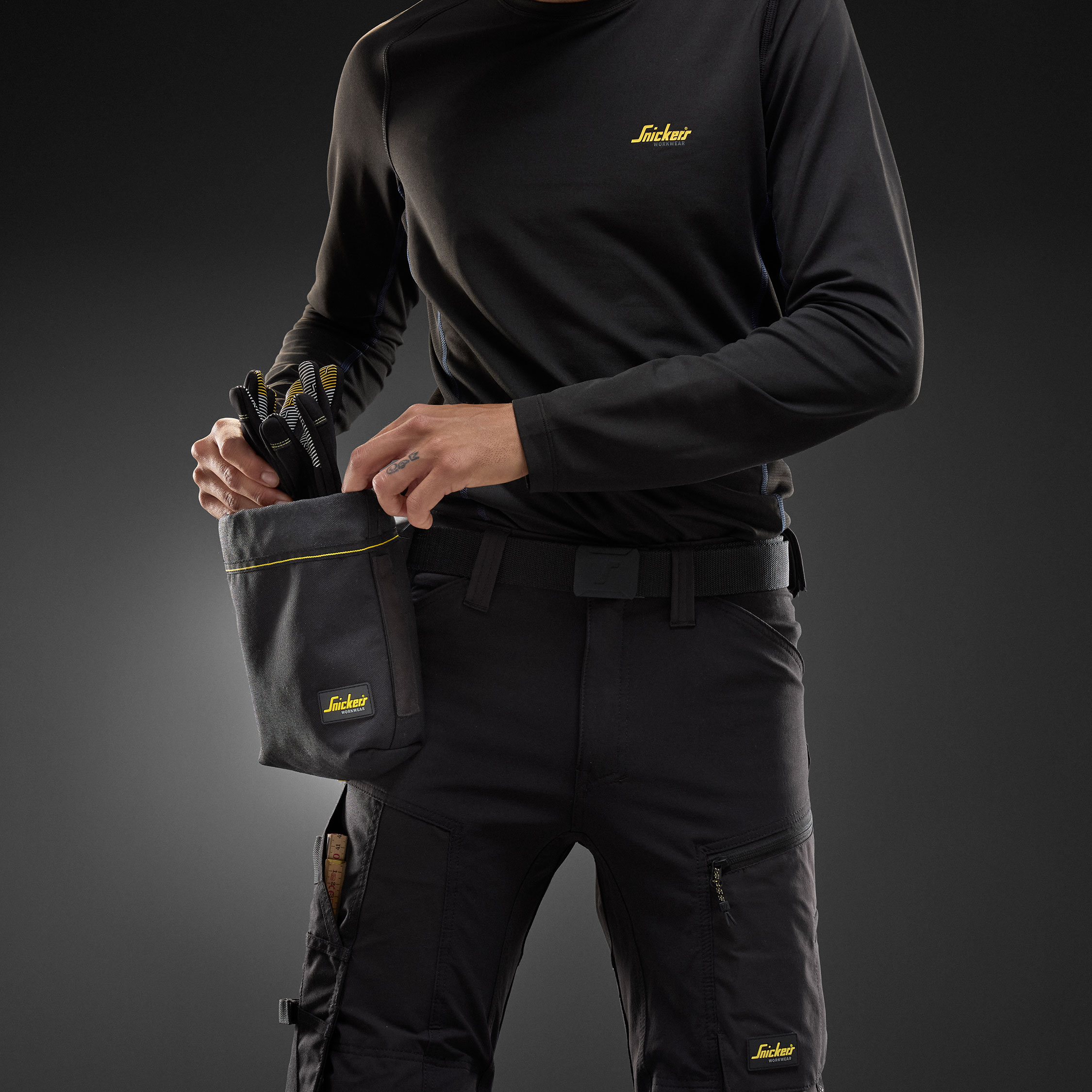 Snickers Q-Lock h&aelig;ngelomme 9741, Black/Yellow