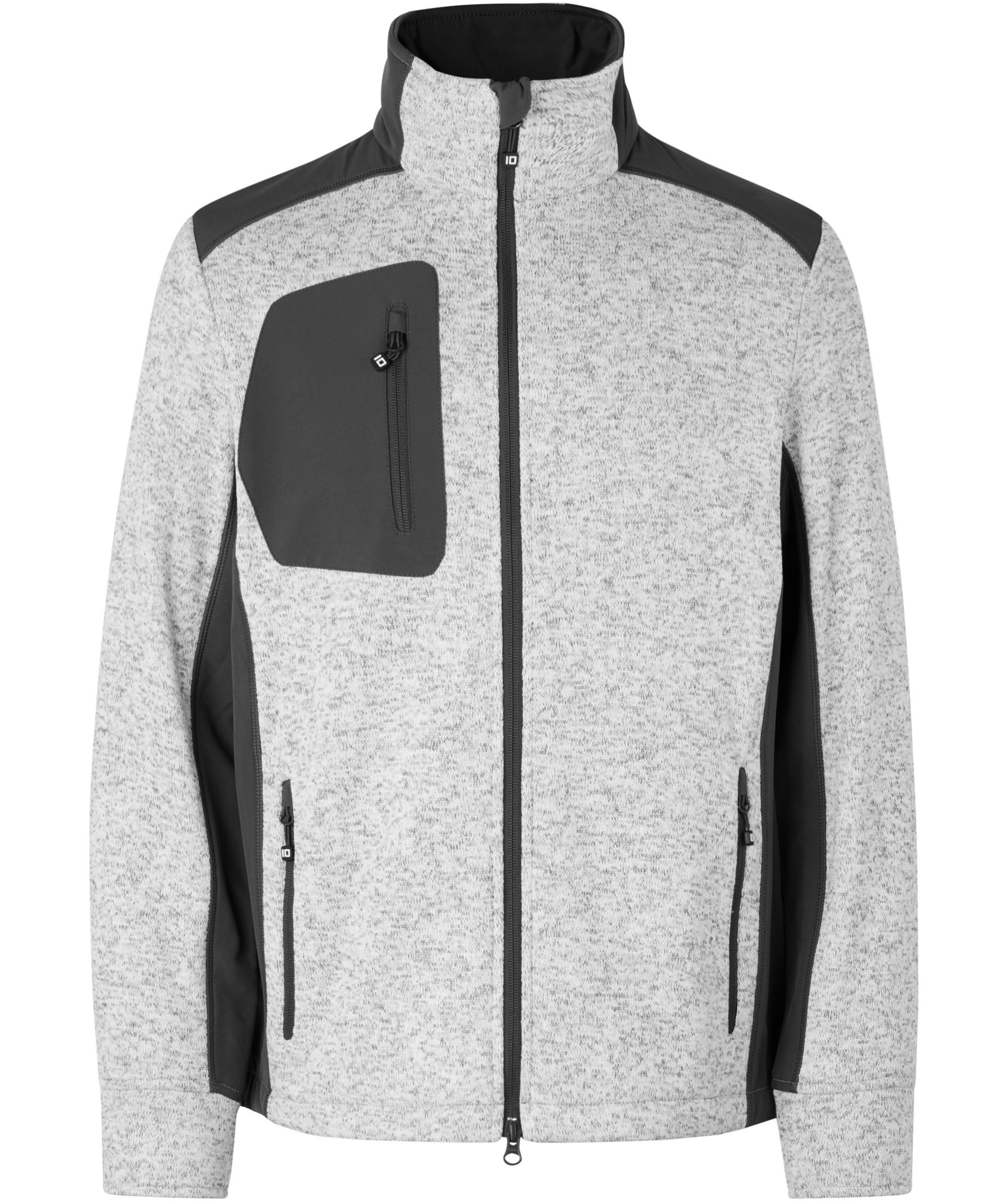 ID Strickfleece-Cardigan, Grau Melange, Grau Melange, swatch