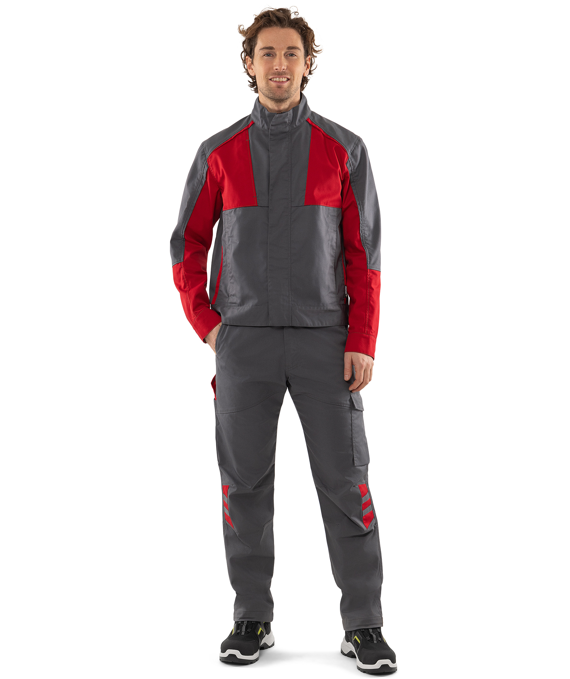 Fristads Green work jacket 4930 GWM, Grey/Red, large image number 1