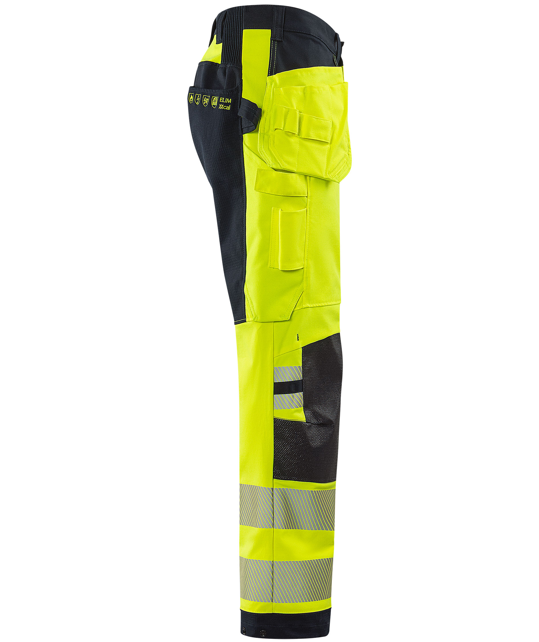 Fristads Flamestat Green h&aring;ndv&aelig;rkerbukser 2942 GFS, Hi-Vis gul/marine, large image number 2