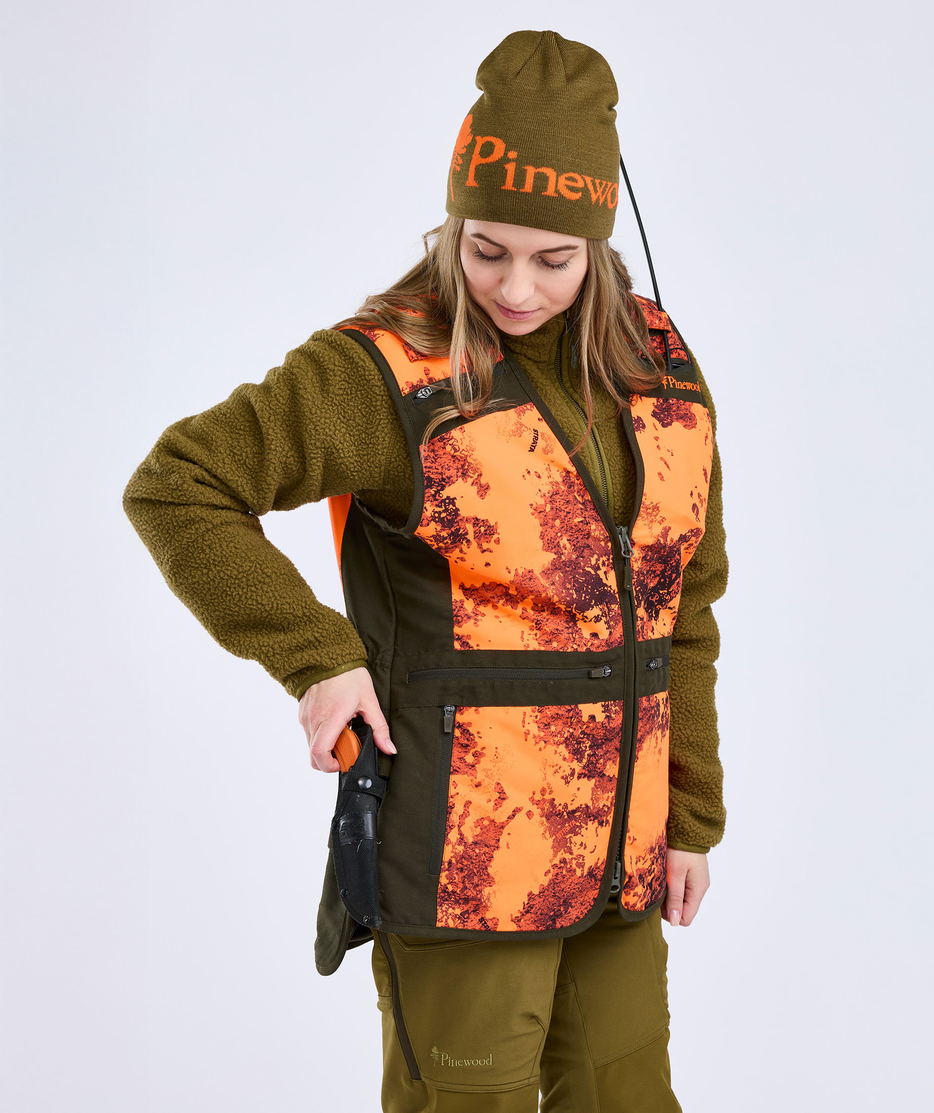 Pinewood Hunter Pro 2.0 Camou damevest, Strata Blaze/Moss Green, large image number 4