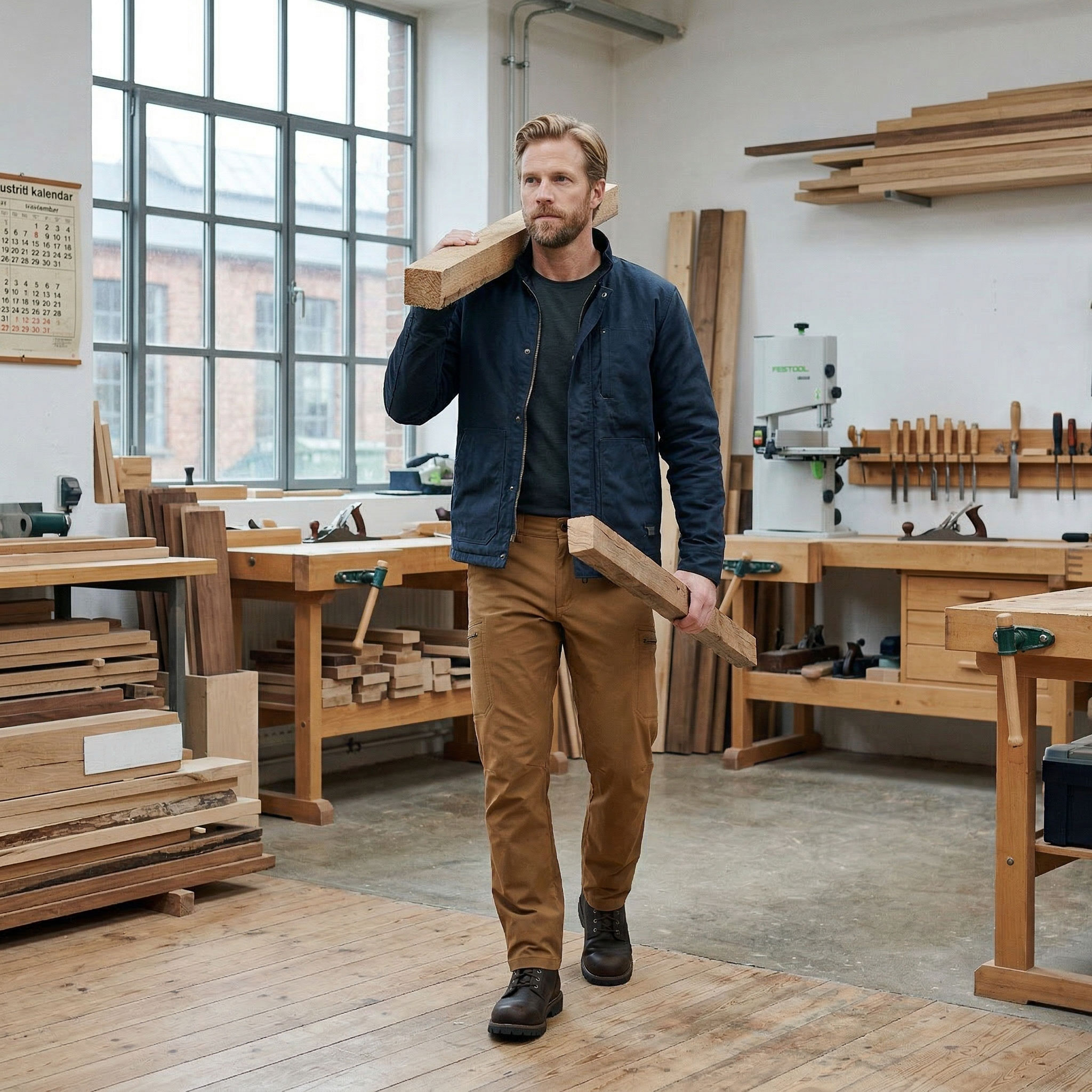 Carhartt&nbsp;Tapered servicebukse full stretch, Carhartt Brown