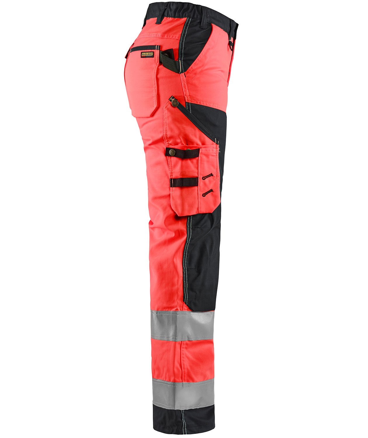 Bl&aring;kl&auml;der arbetsbyxa dam, Varsel R&ouml;d/Svart, large image number 3