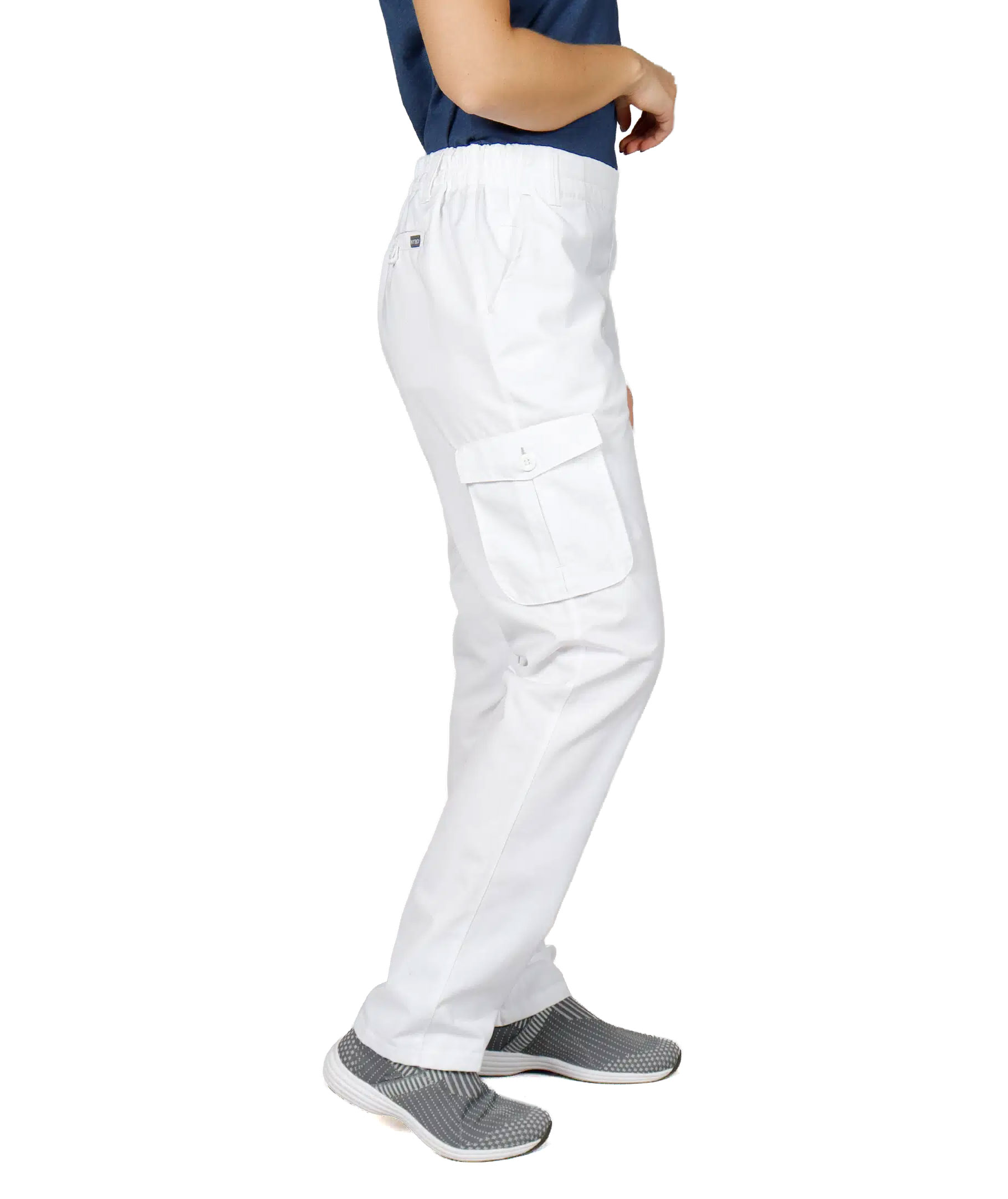 Nybo Workwear Perfect Fit pull-on chinos benl&aelig;ngde 82 cm, Hvid, large image number 3
