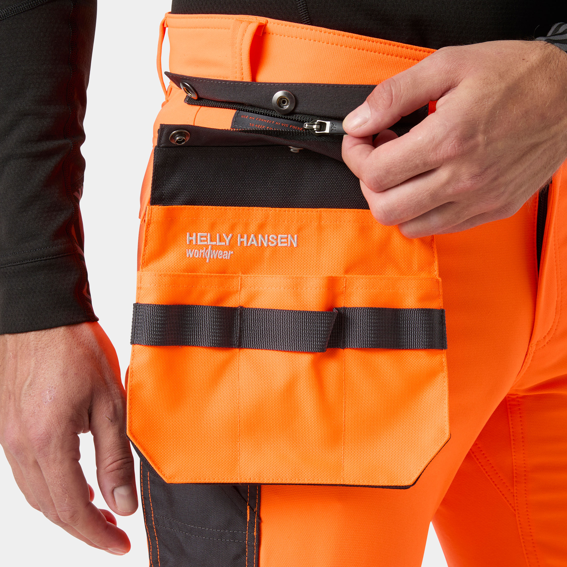 Helly Hansen Connect&trade; Essential l&ouml;st h&auml;ngande ficka 1, Varsel Orange/Ebony, Varsel Orange/Ebony, large image number 1