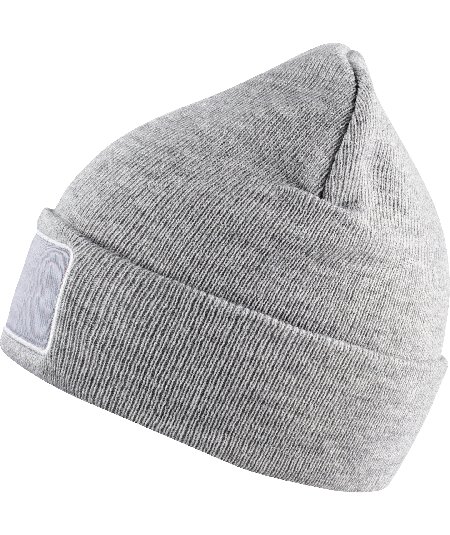 Clique Hubert Patch knitted beanie, Grey melange, Grey melange, large image number 5