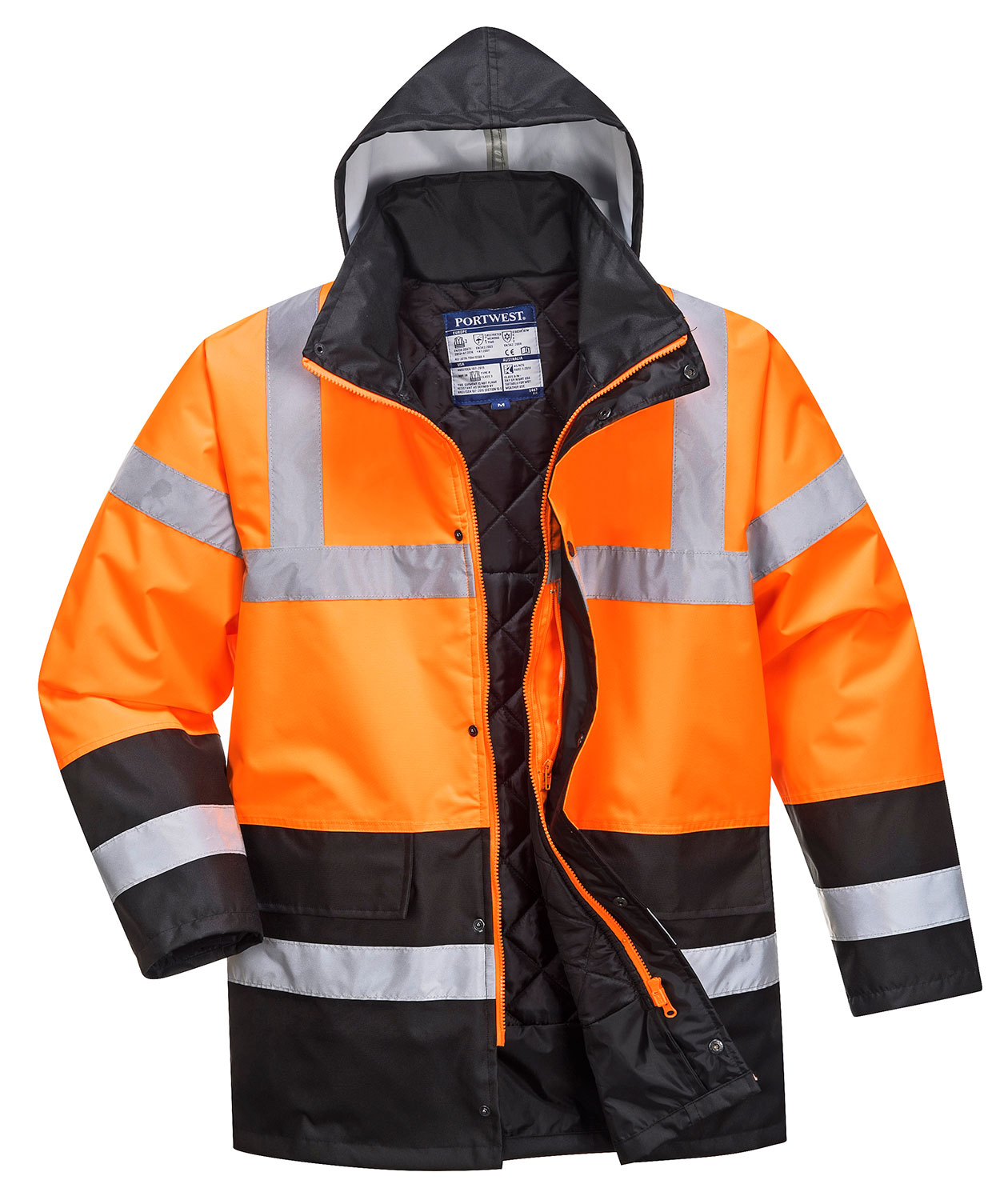 Portwest parka, Hi-Vis Orange/Black, large image number 1