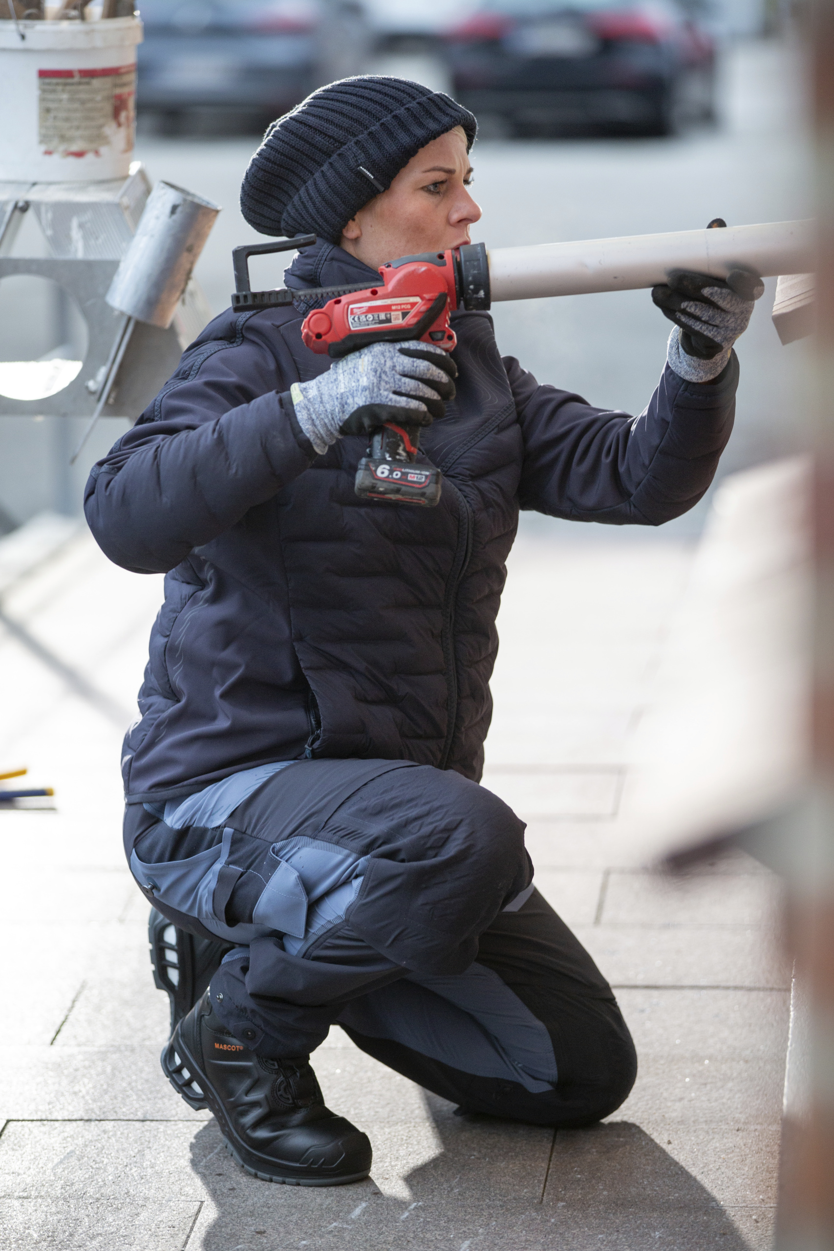 Mascot Customized diamond fit women's work trousers full stretch, Stone Blue/Dark Navy, large image number 7