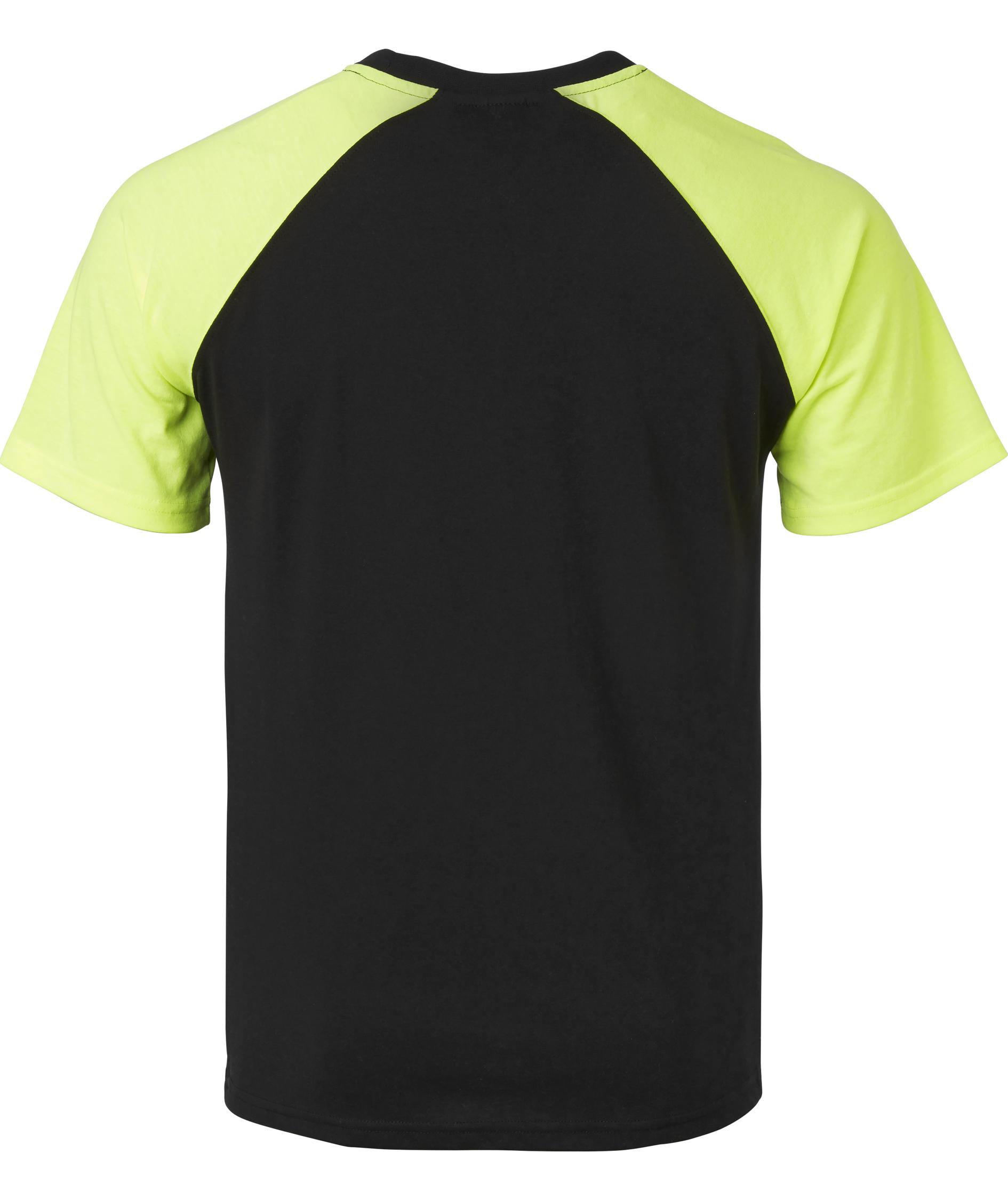 Top Swede T-Shirt 225, Schwarz/Hi-Vis Gelb