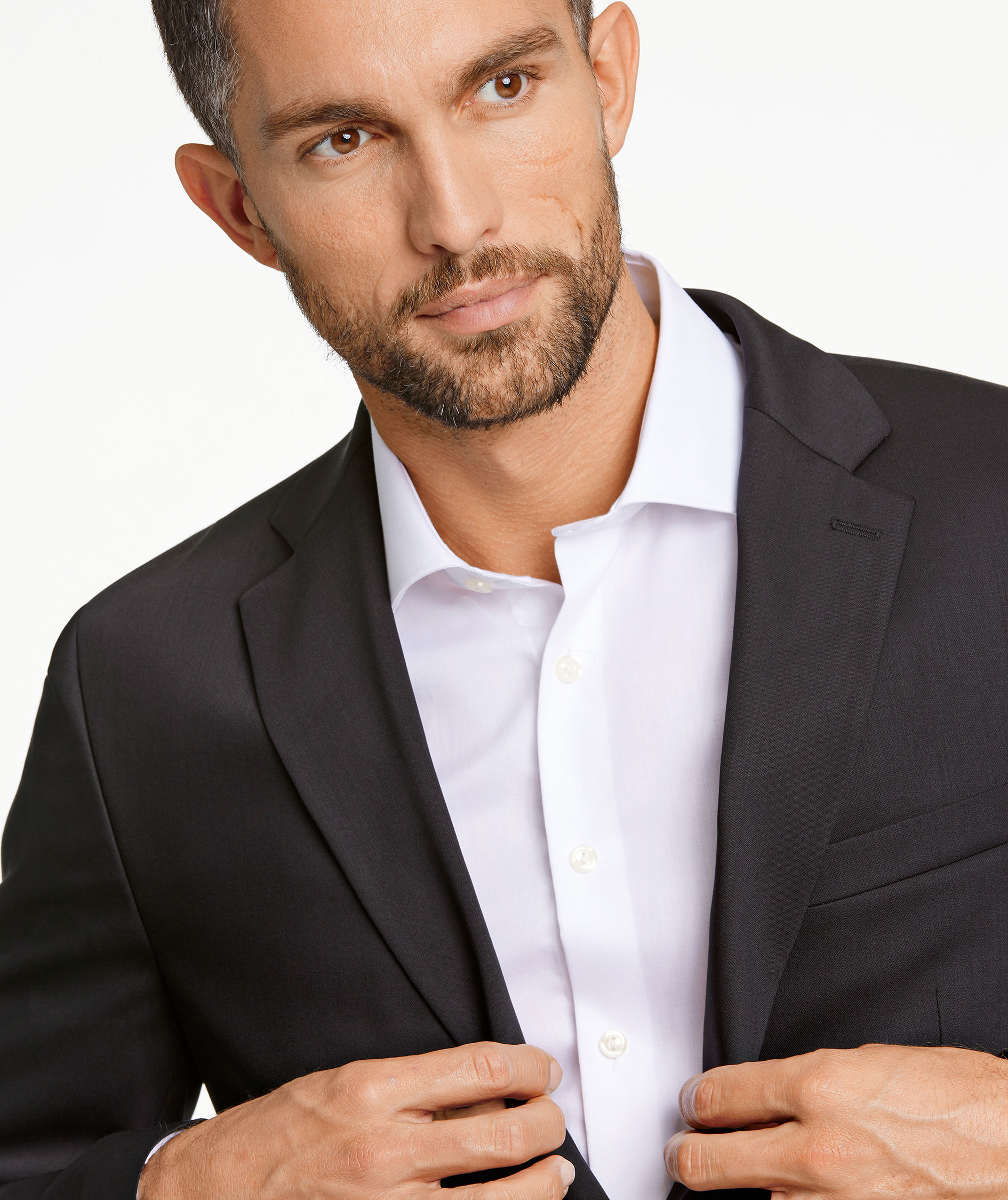 Lindbergh Modern fit kavaj med ull, Black, large image number 3