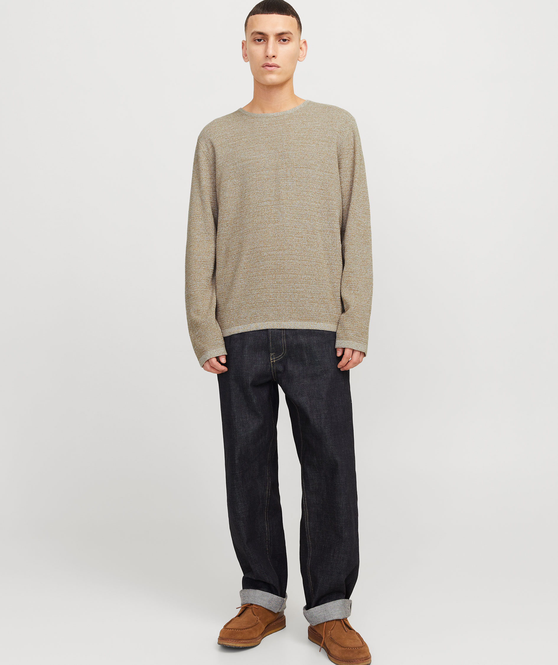 Jack & Jones JJEGEORGE stickad tr&ouml;ja, Coriander