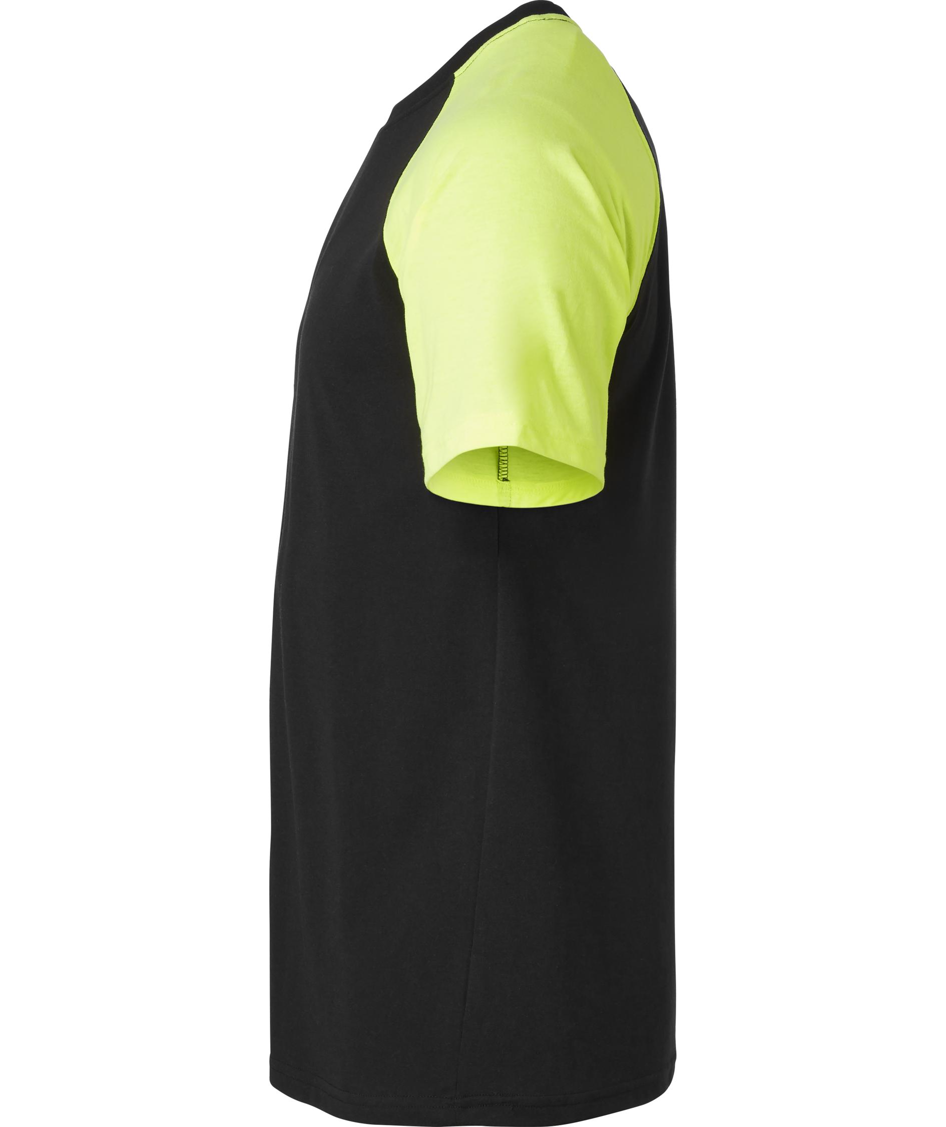 Top Swede T-Shirt 225, Schwarz/Hi-Vis Gelb, large image number 3