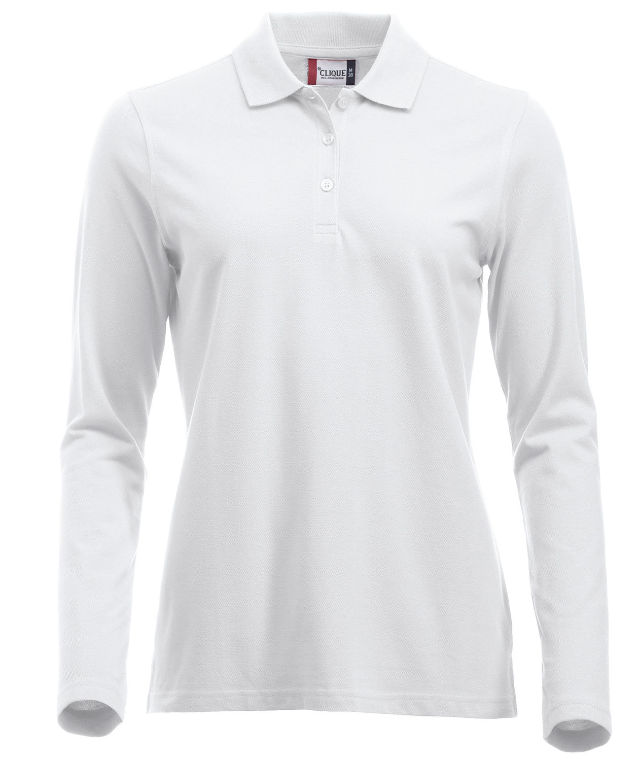 Clique Classic Marion lang&aelig;rmet dame polo t-shirt, Hvid