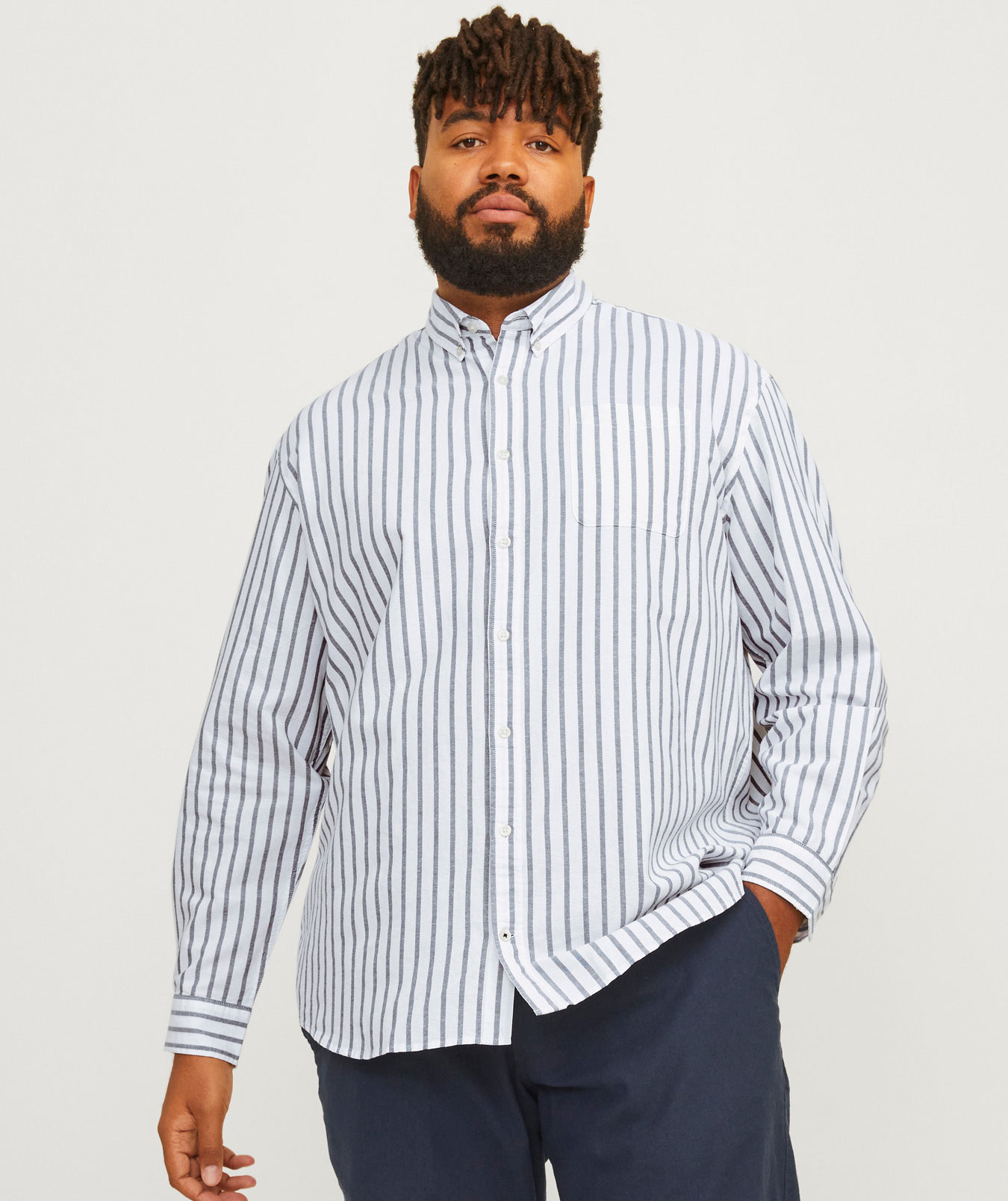 Jack & Jones Plus JJEOXFORD skjorta, Ensign Blue, large image number 6
