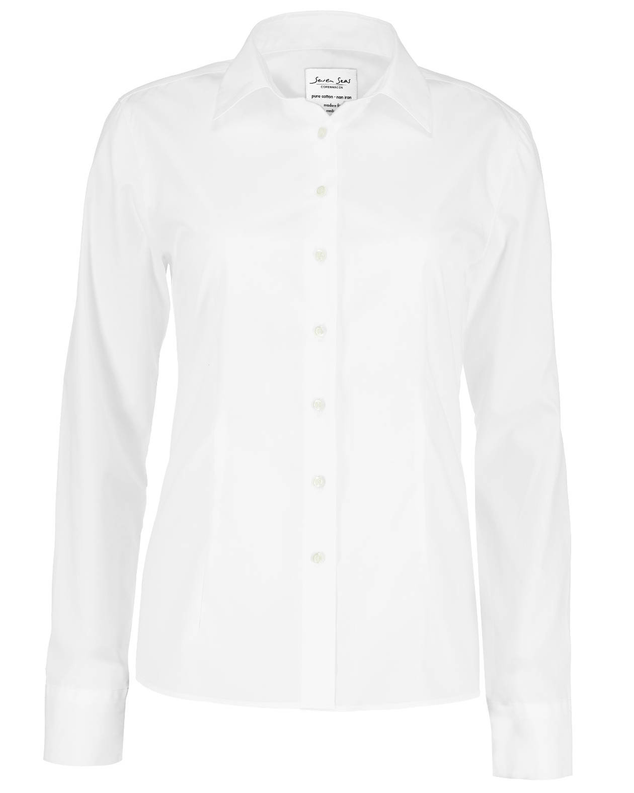 Seven Seas Poplin modern fit women's shirt, White