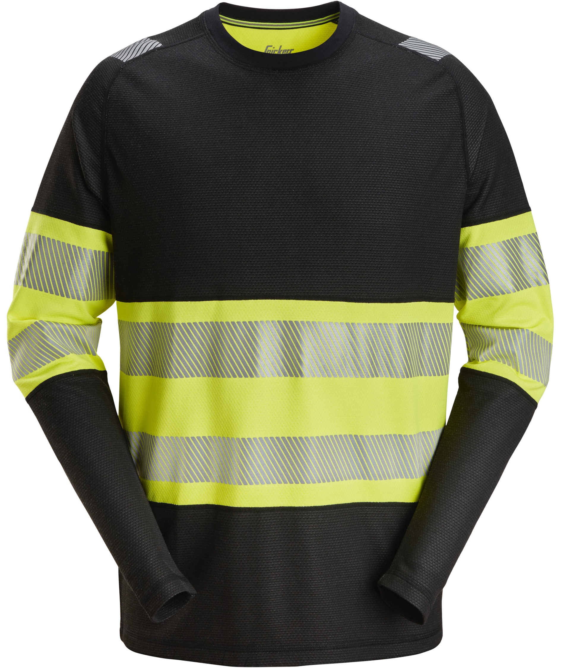 Snickers long-sleeved T-shirt 2430, Black/Hi-Vis Yellow