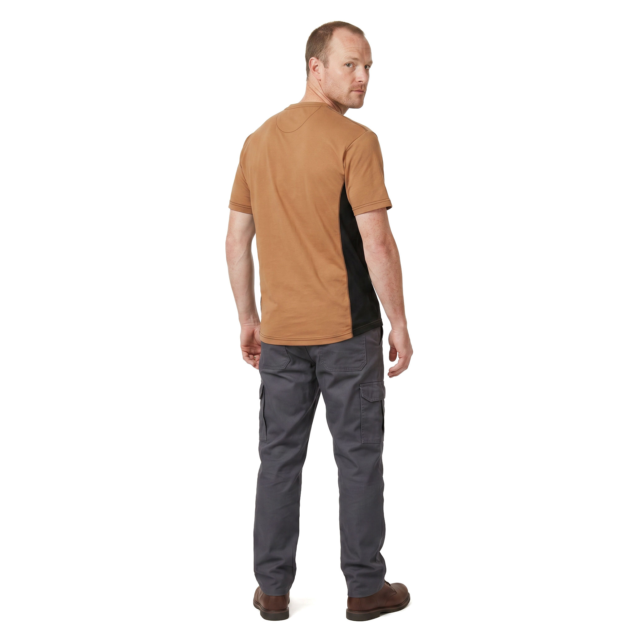 J.A.K. Basic T-shirt 1624, Camel/Sort, large image number 3