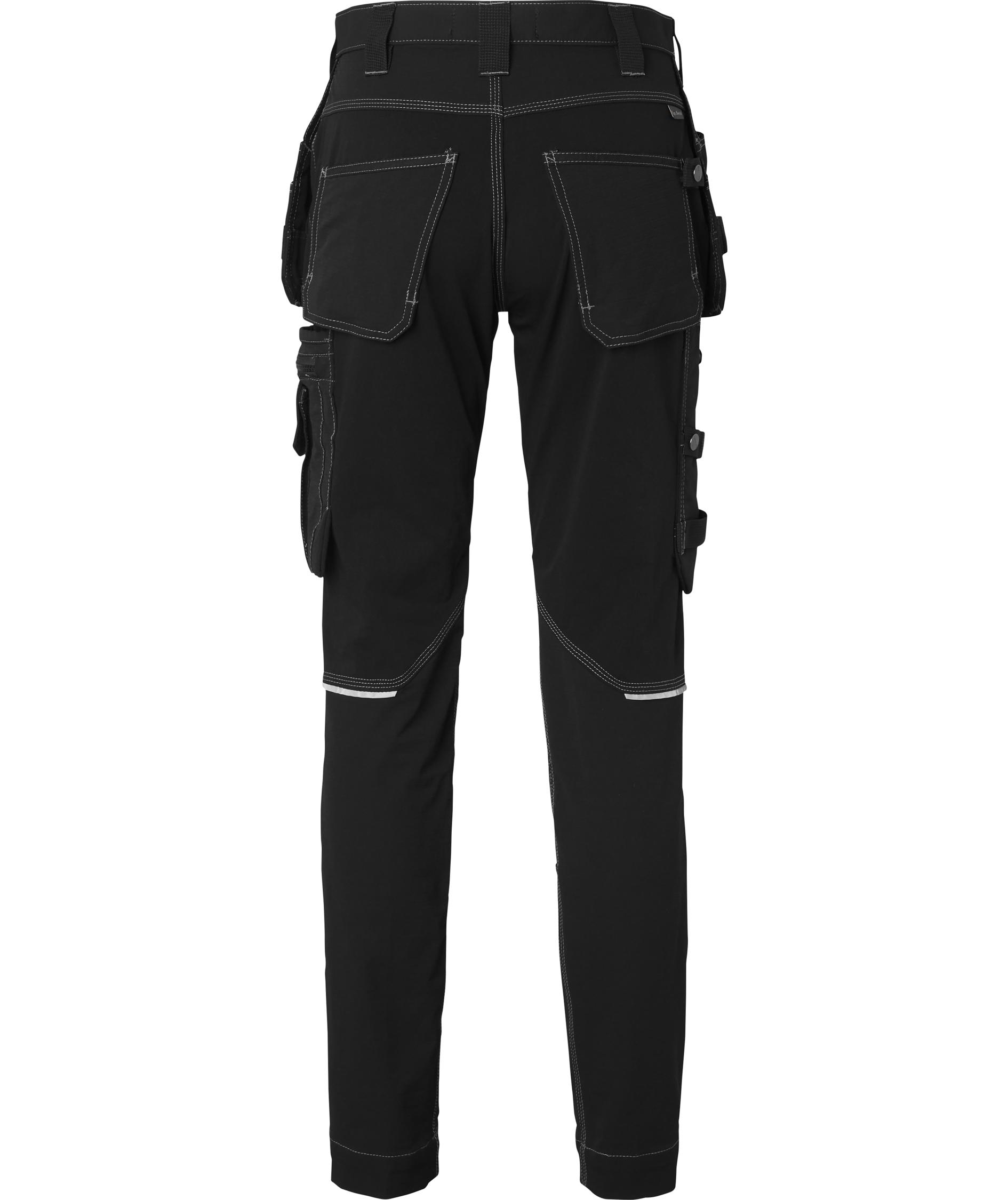 Top Swede dame h&aring;ndv&aelig;rkerbukser 307 full stretch, Sort, large image number 1