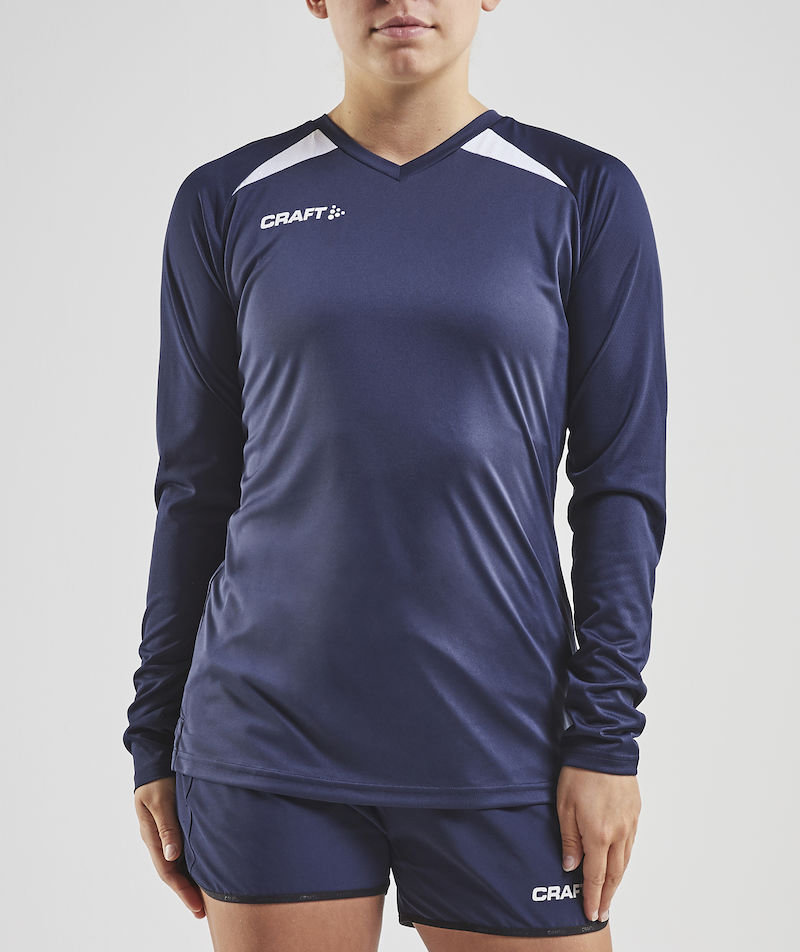 Craft Pro Control Impact l&aring;ng&auml;rmad T-shirt dam, Navy/Vit