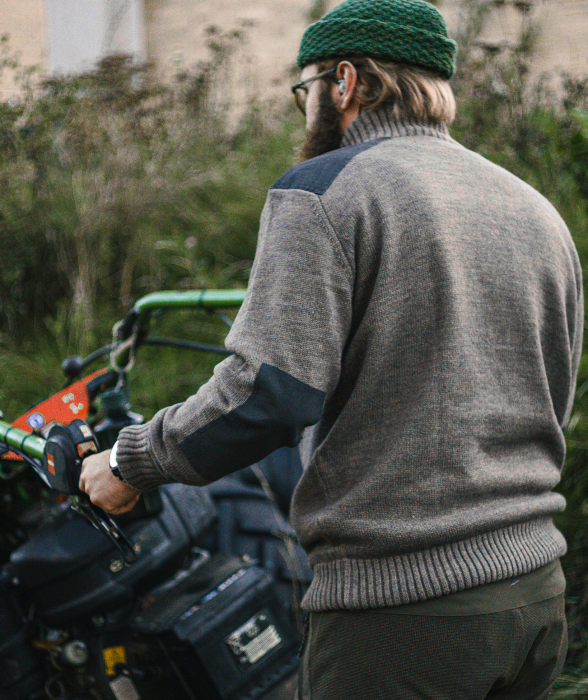 Westborn windbreaker stickad tr&ouml;ja, Brown Melange, large image number 2