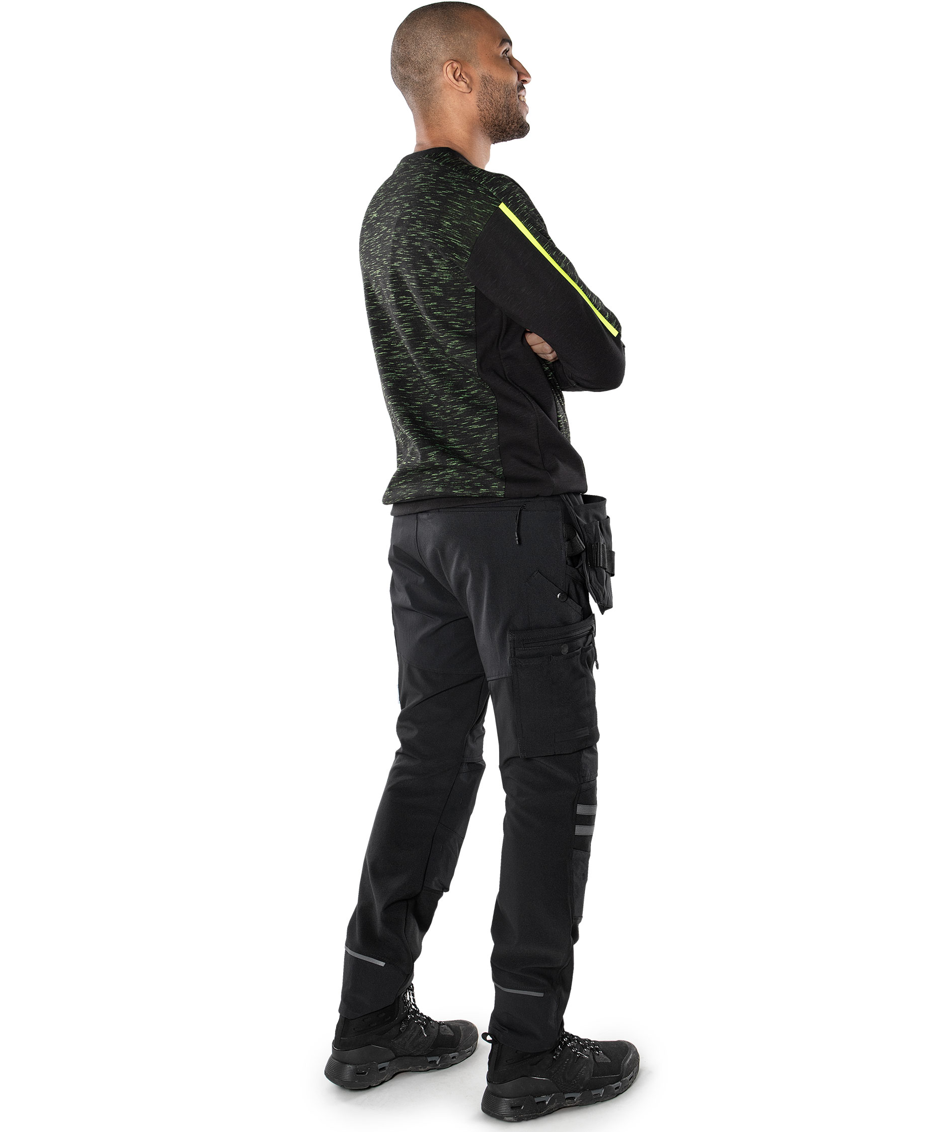 Fristads h&aring;ndverksbukse 2596 LWS full stretch, Svart, large image number 3