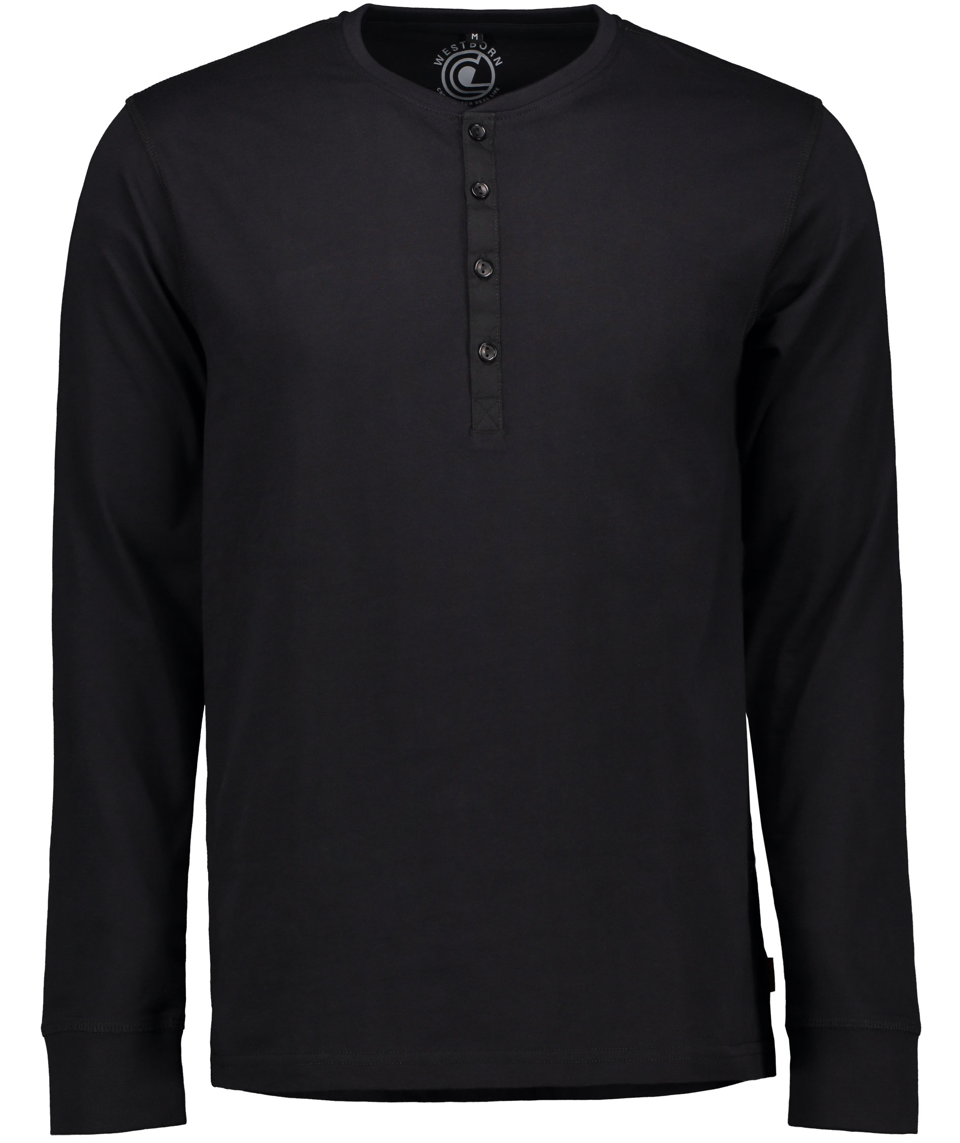 Westborn l&aring;ng&auml;rmad grandad T-shirt, Black