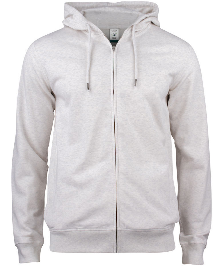 Clique Premium OC hoodie with full zipper, Light grey mottled, large image number 0