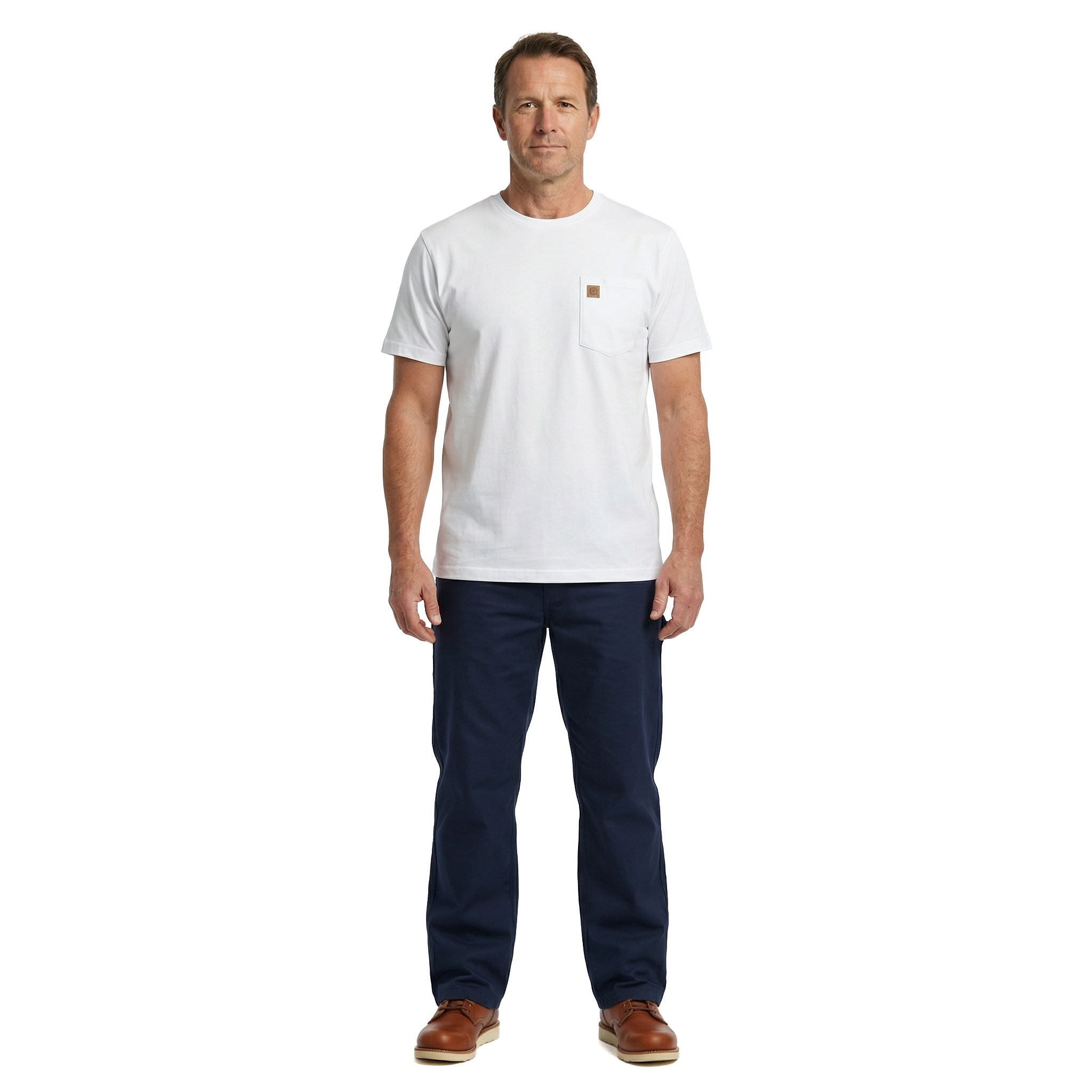 Westborn T-shirt med brystlomme, White 