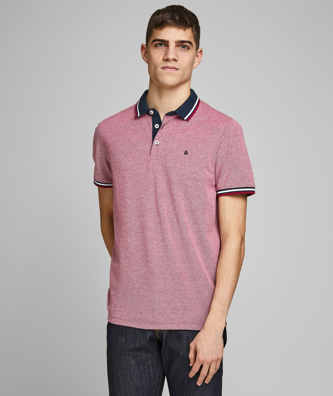 Jack & Jones JJEPAULOS polo T-skjorte, Rio Red