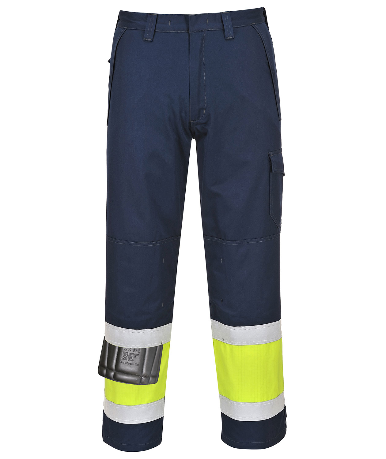 Portwest Modaflame arbejdsbukser, Marine/Hi-Vis gul