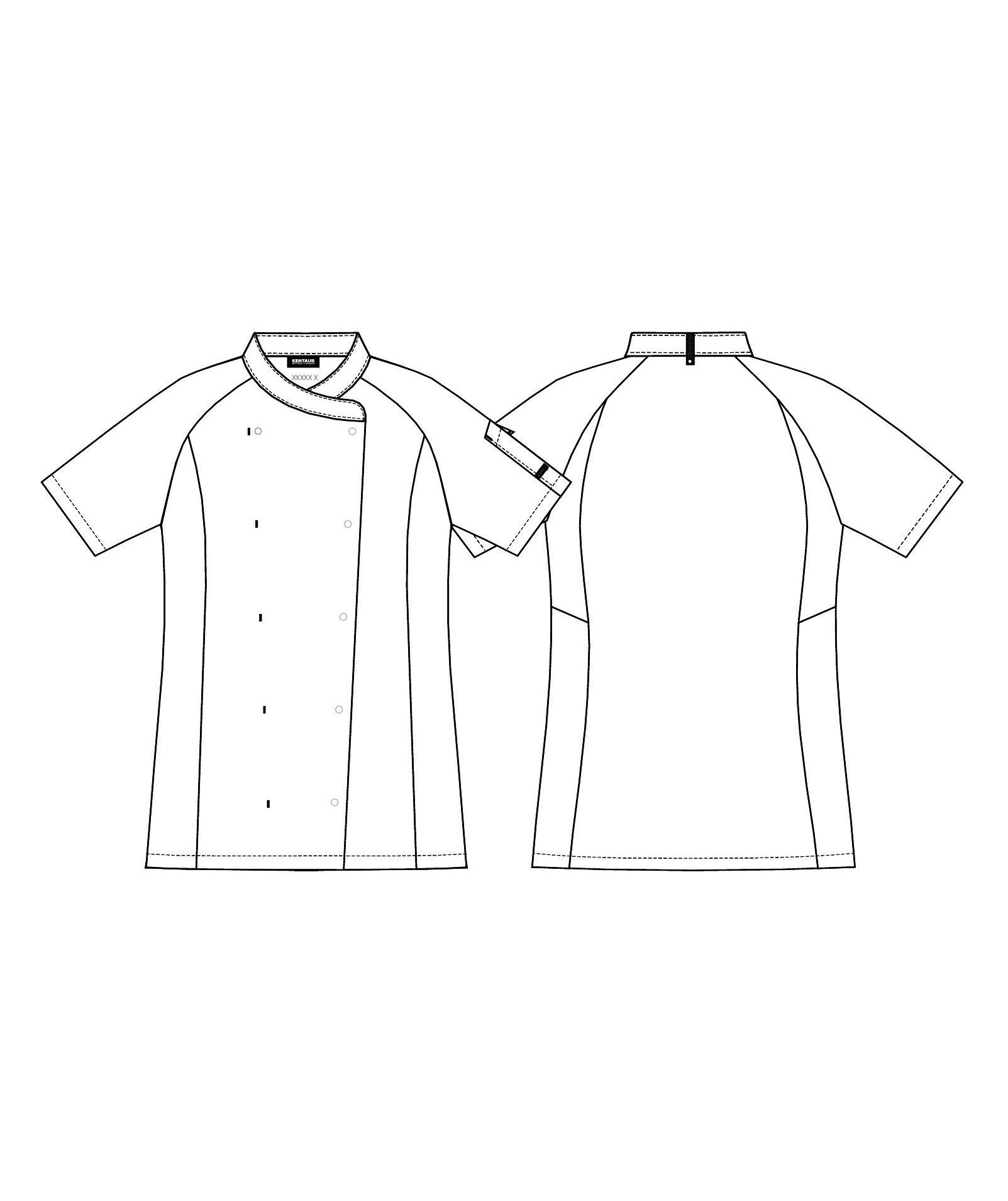 Kentaur kort&aelig;rmet dame kokke-/tjenerjakke, Sort, large image number 2