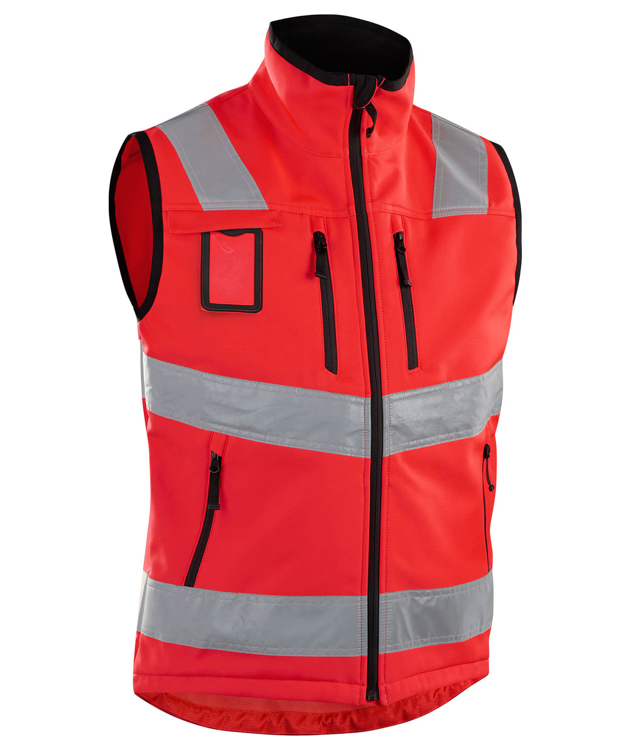 Bl&aring;kl&auml;der softshell vest, Hi-Vis R&oslash;d