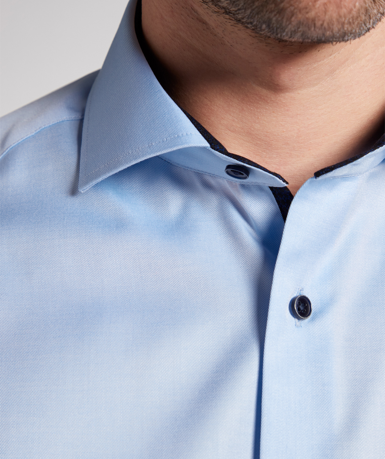 Eterna Cover Comfort fit shirt with contrast, Lightblue, large image number 4