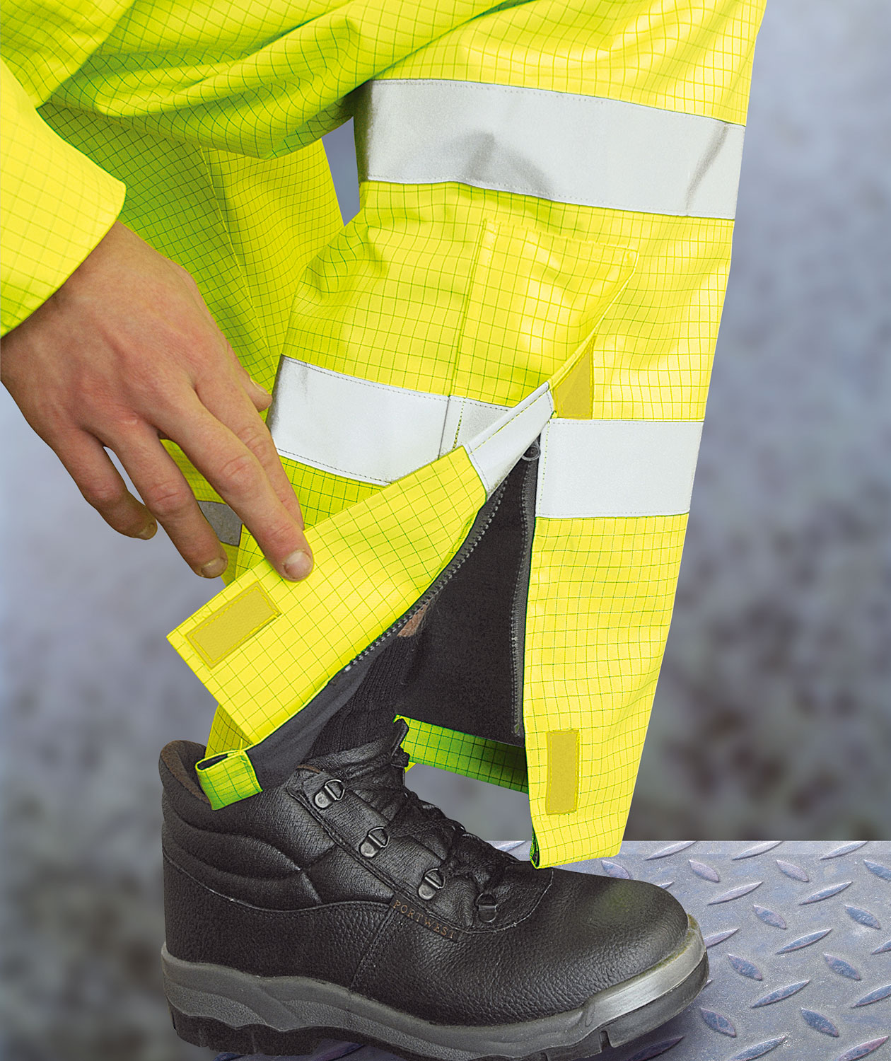 Portwest BizFlame regnbyxa, Varsel Gul, large image number 2