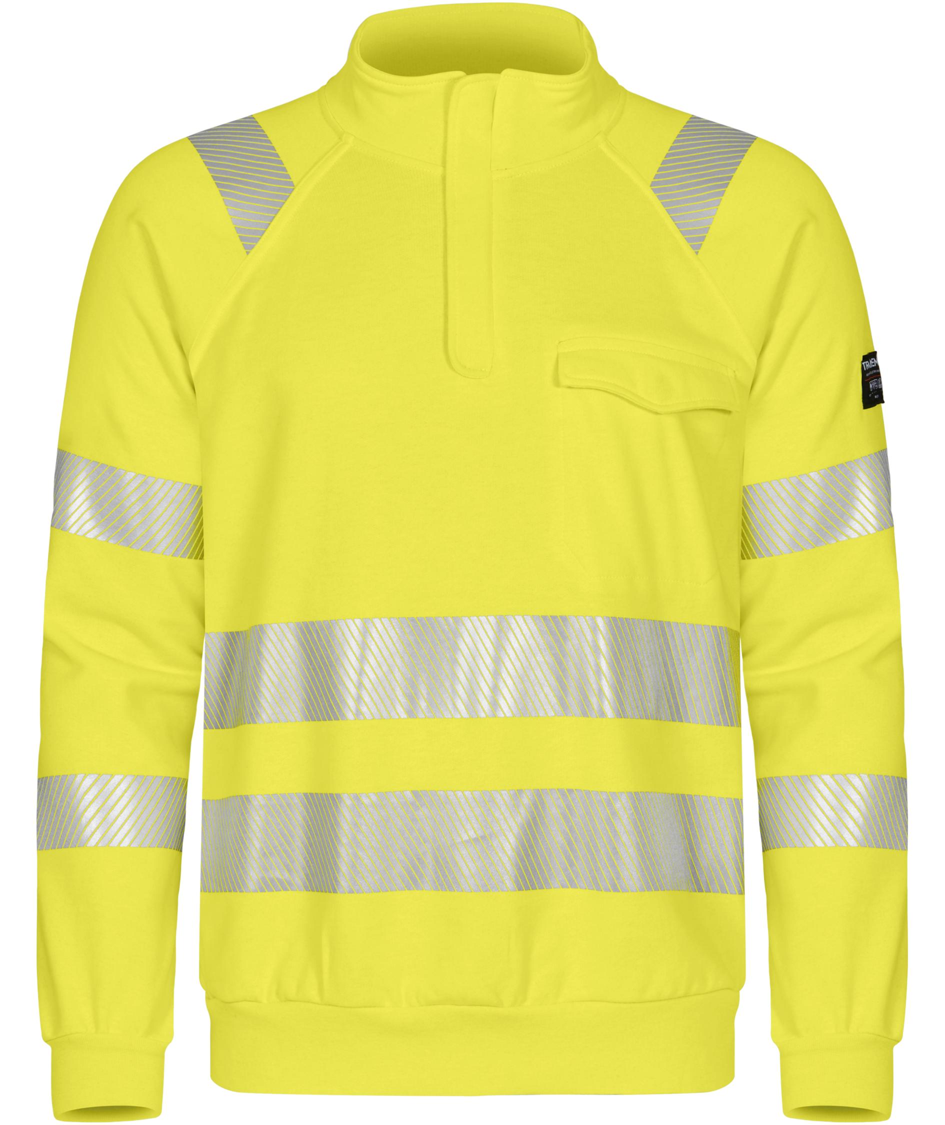 Tranemo FR half zip sweatshirt, Hi-viz yellow