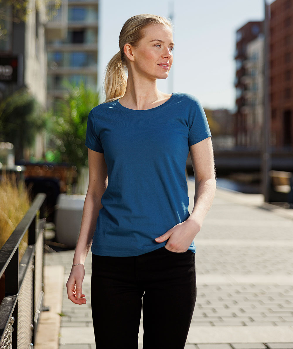 YOU Kos Damen T-Shirt, Petrolblau