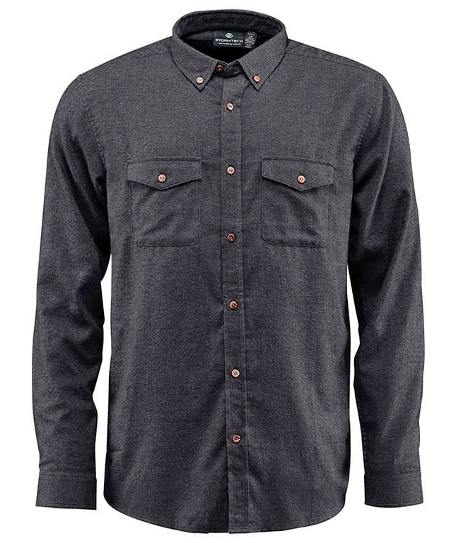 Stormtech Cambridge l&aring;ng&auml;rmad flanellskjorta, Koks
